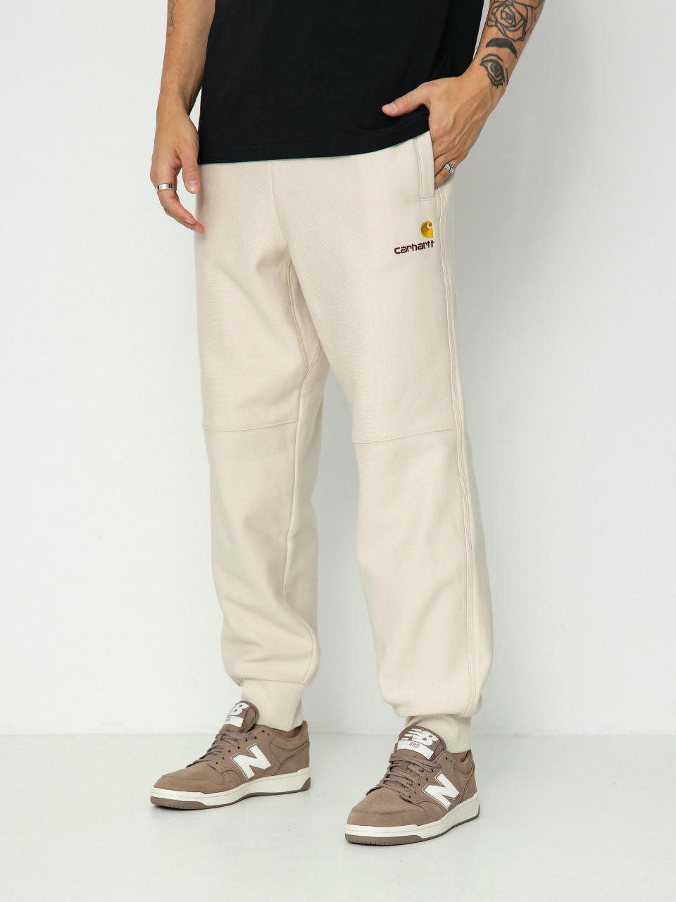 Pantaloni Carhartt WIP American Script Jogging (moonbeam)