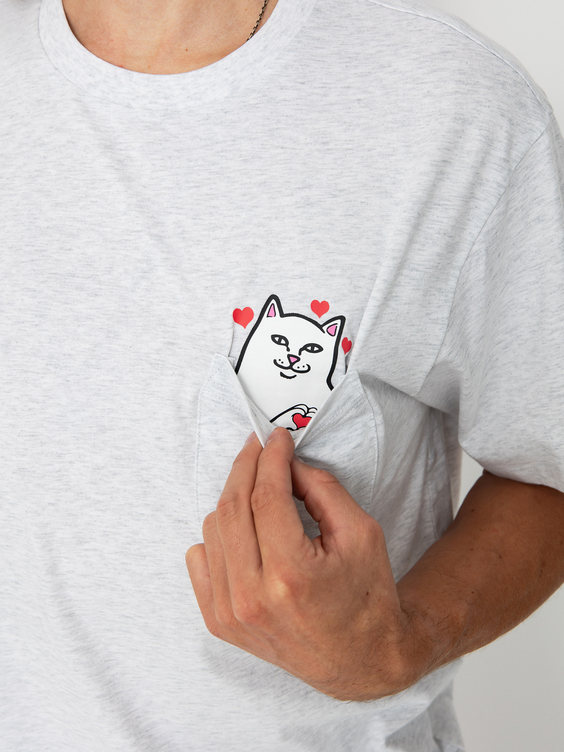 Tricou RipNDip Nermal Loves Pocket (ash heather)