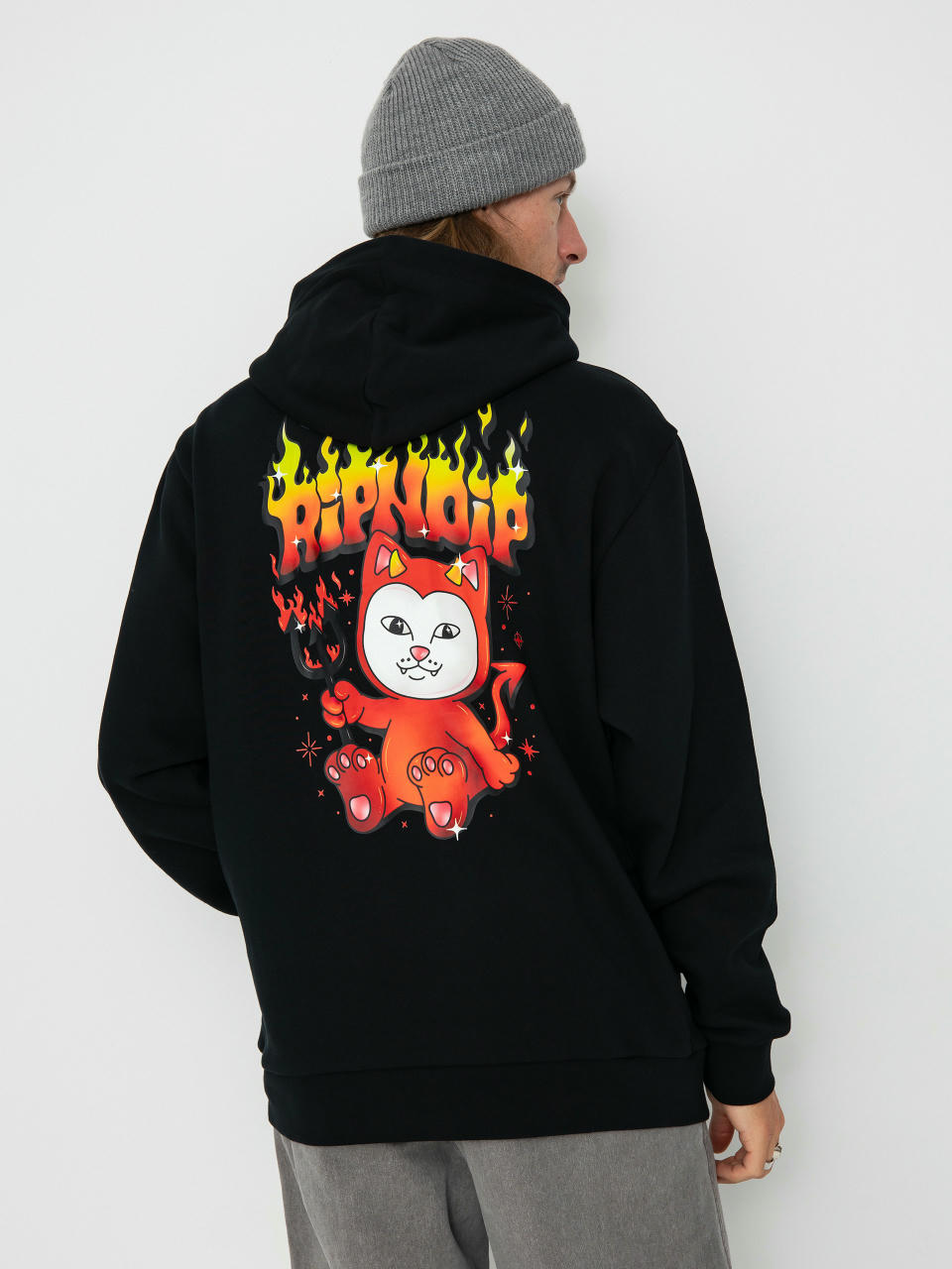 Hanorac cu glugă RipNDip Scary Cute HD (black)