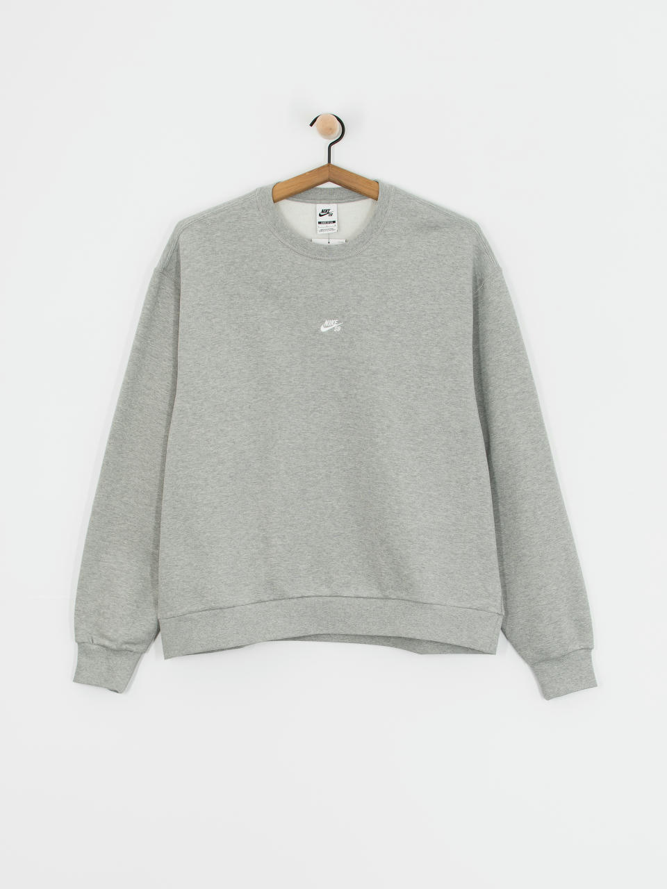 Hanorac Nike SB Essential Logo Crew (dk grey heather/white)