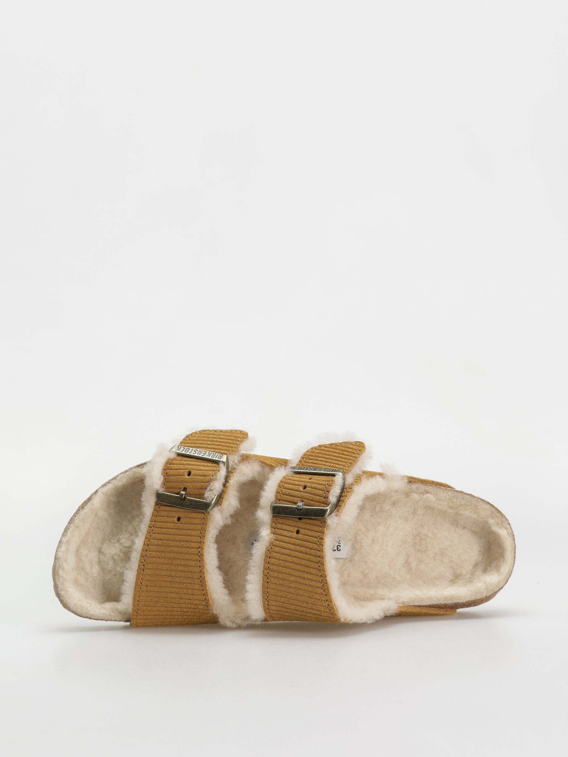 Șlapi Birkenstock Arizona Fell Suede Leather Fur Narrow Wmn (corduroy cork brown)