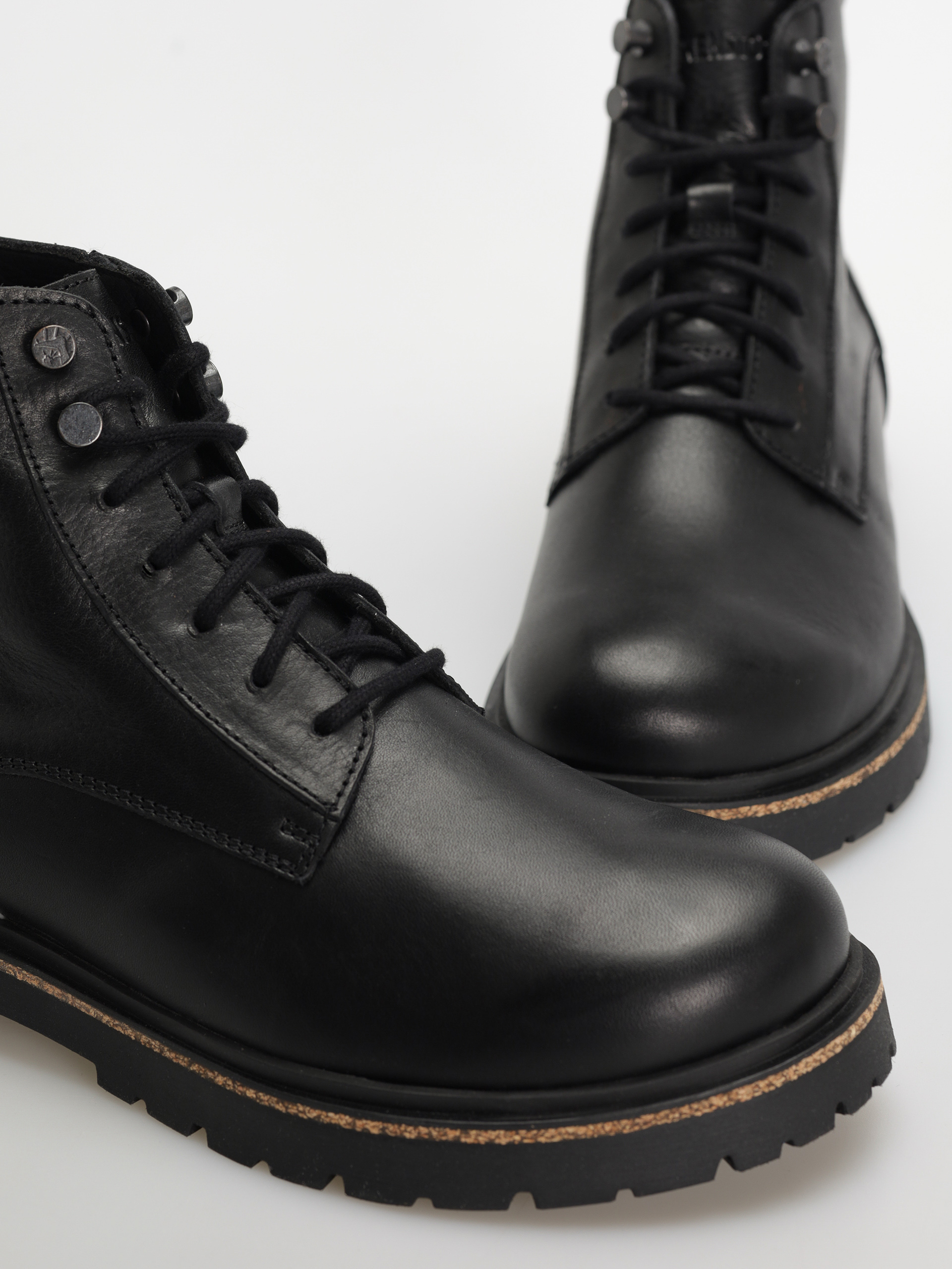 Pantofi Birkenstock Highwood Lace Mid Natural Leather Regular (black)