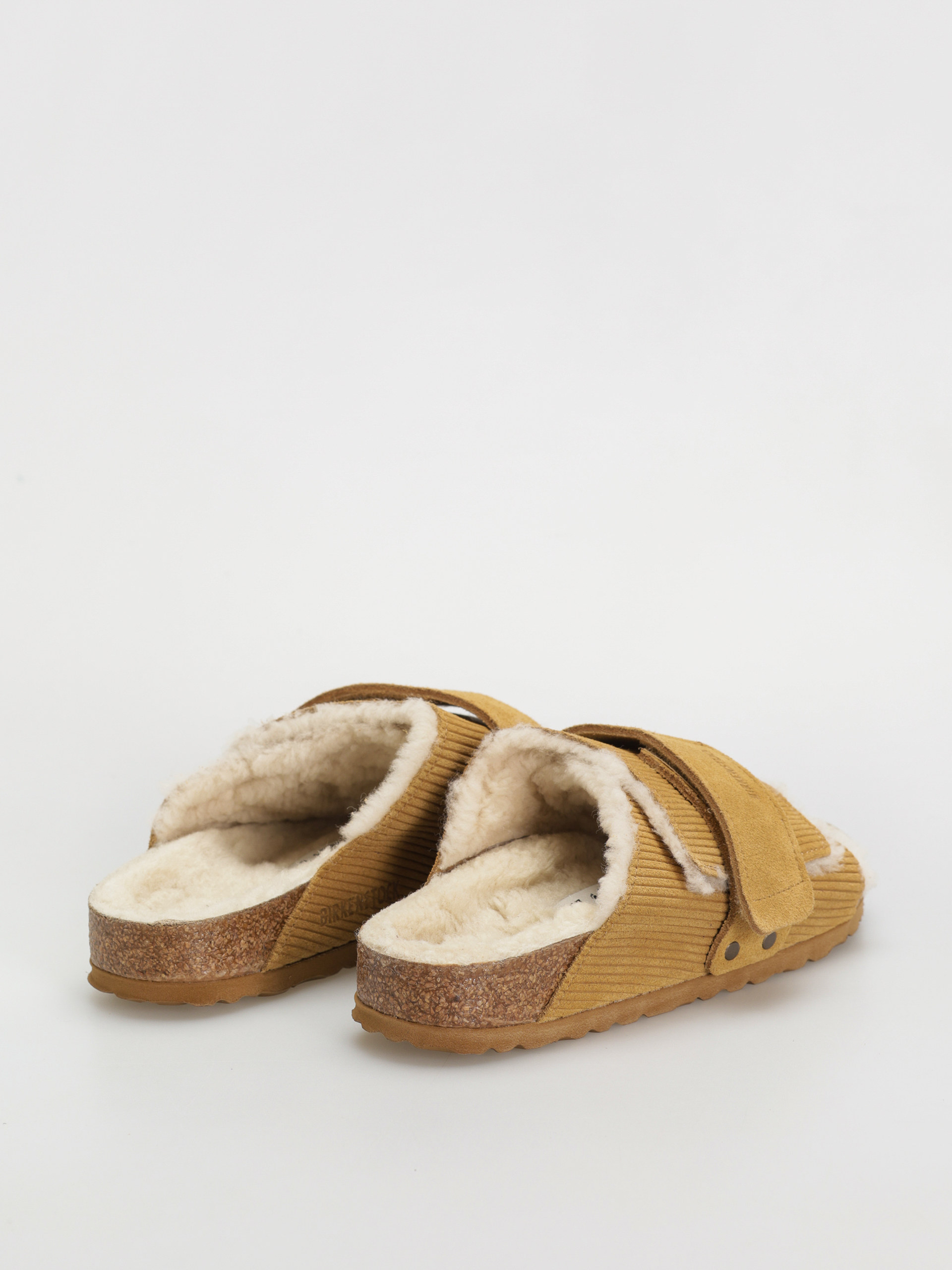 Șlapi Birkenstock Kyoto Shearling Suede Leather Fur Narrow Wmn (corduroy cork brown)