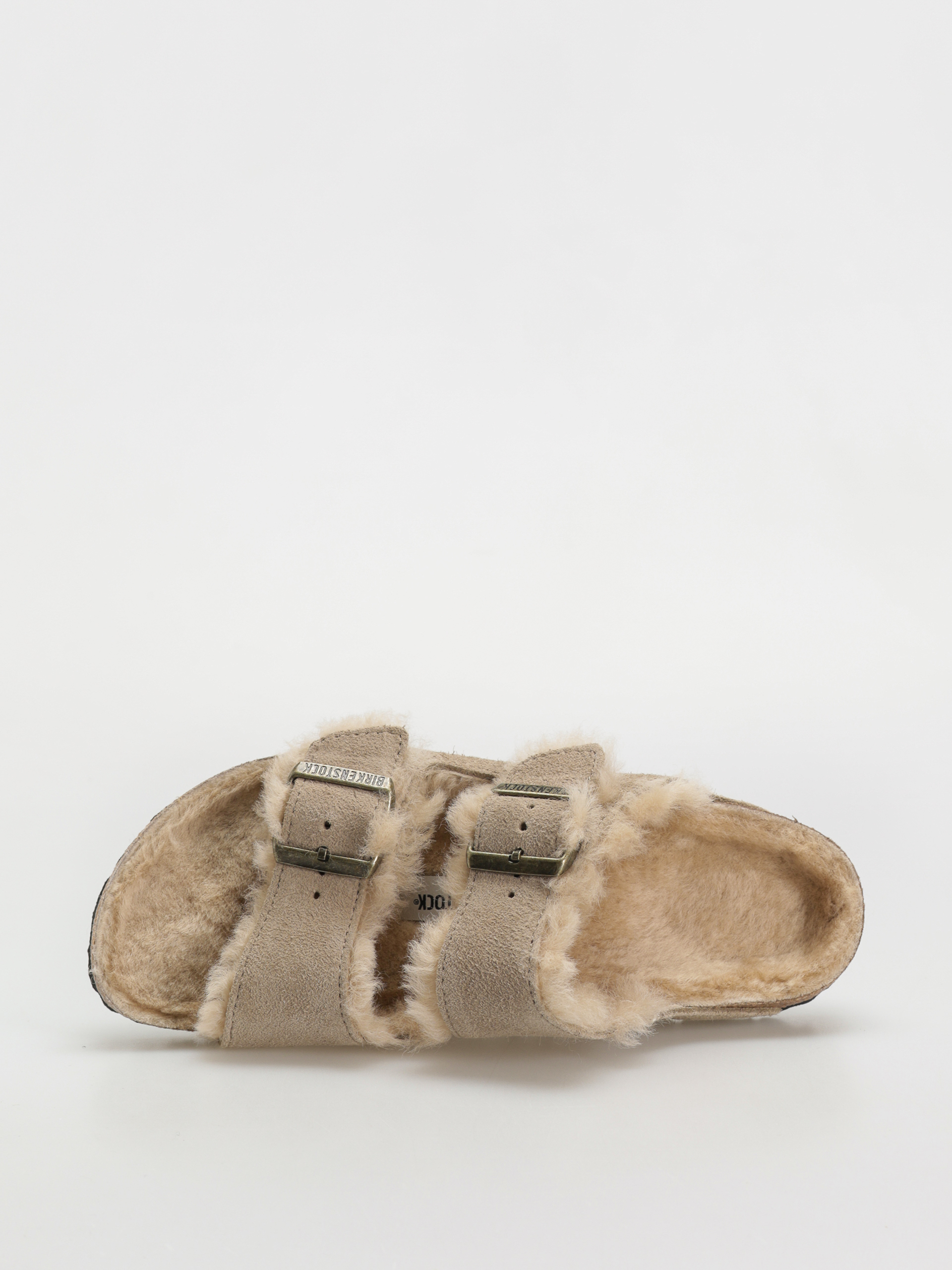 Șlapi Birkenstock Arizona Shearling Suede Leather Fur Narrow Wmn (taupe)