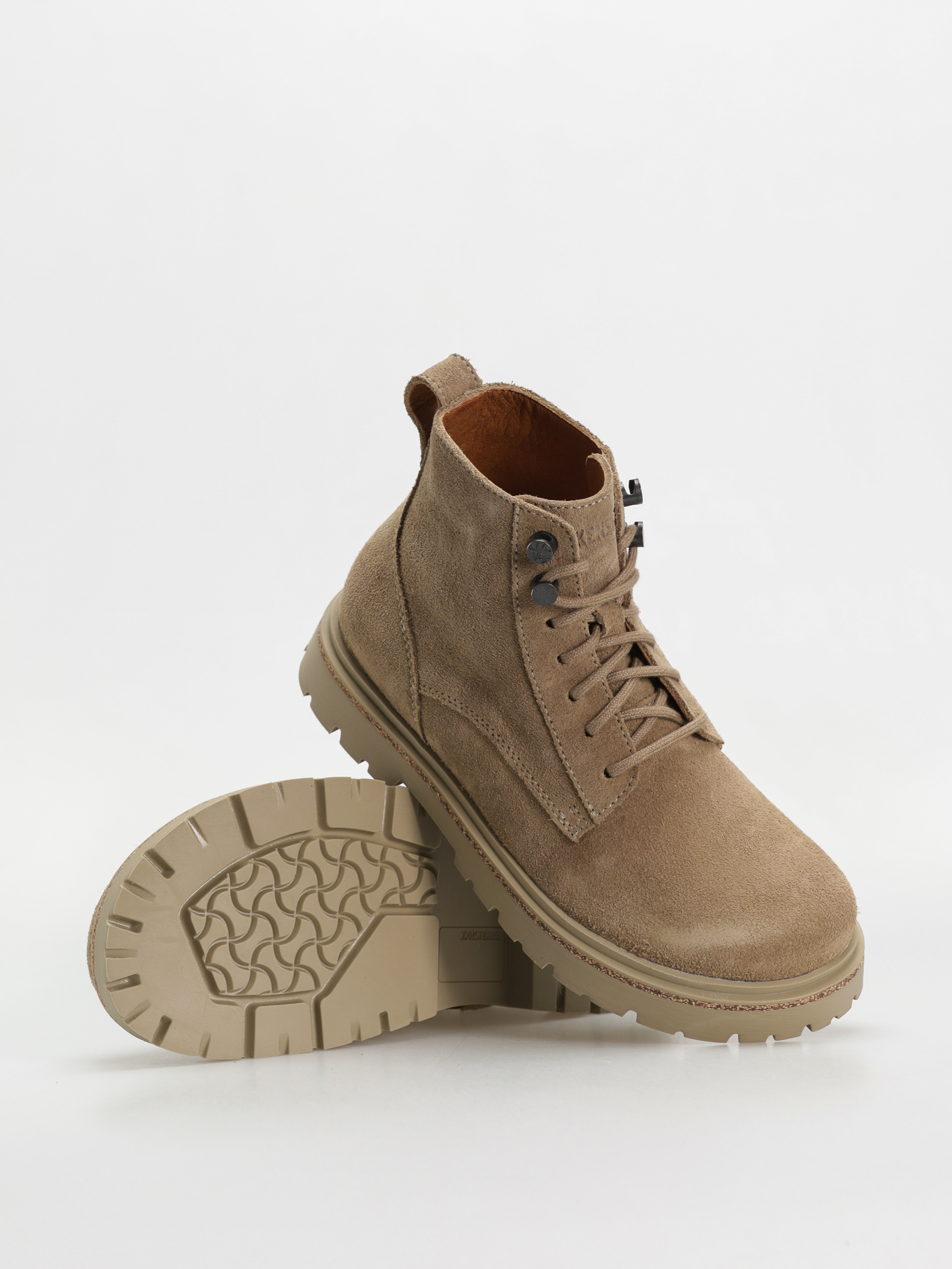 Pantofi Birkenstock Highwood Lace Mid Suede Leather Narrow Wmn (taupe)