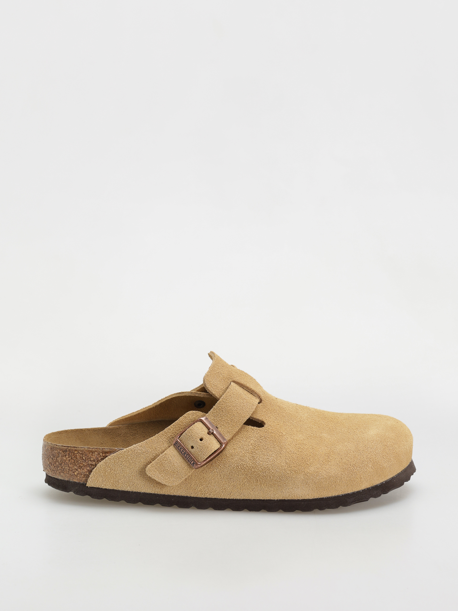 Șlapi Birkenstock Boston Suede Leather Regular (latte cream)