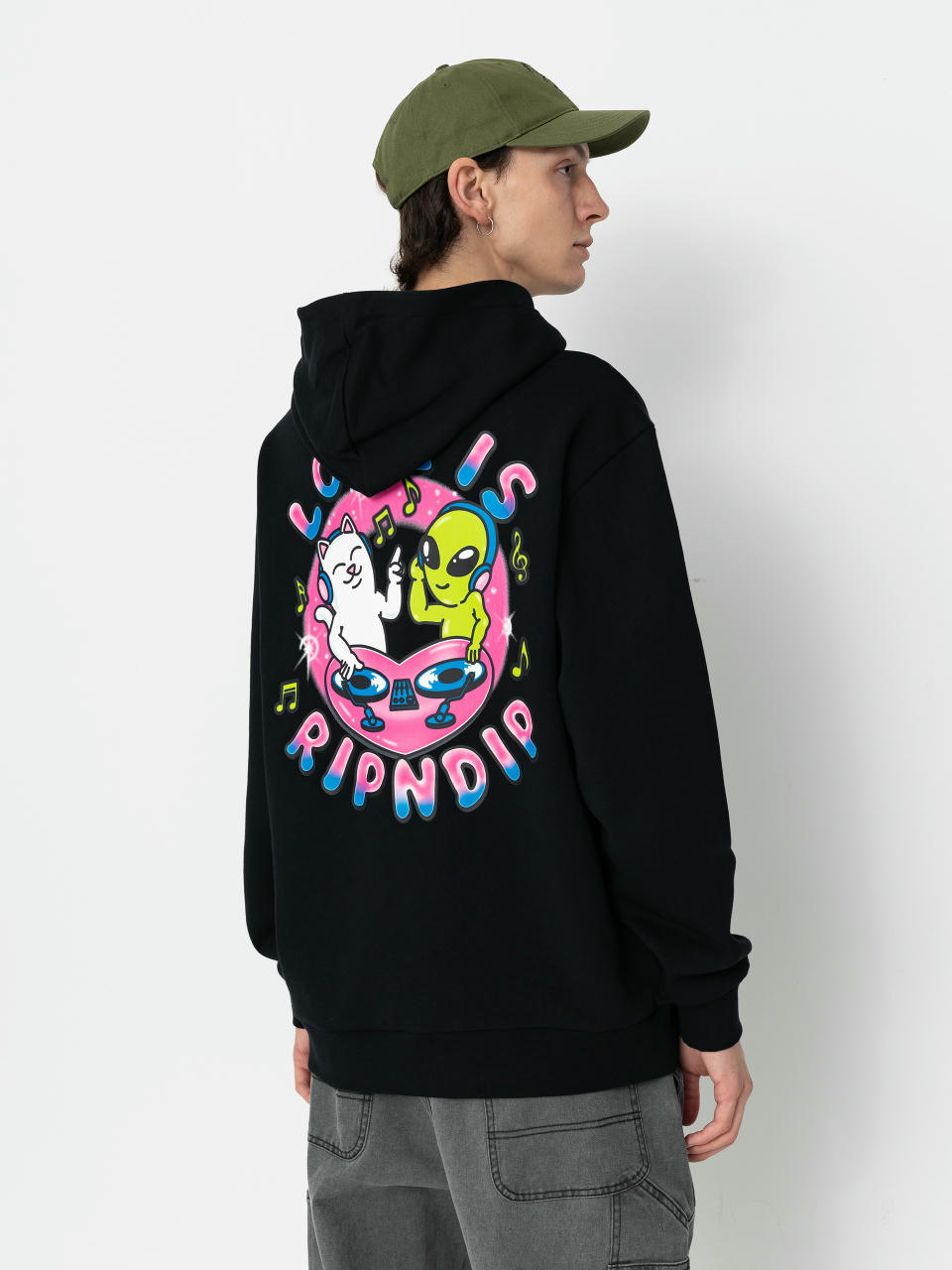 Hanorac cu glugă RipNDip Love Is Ripndip HD (black)