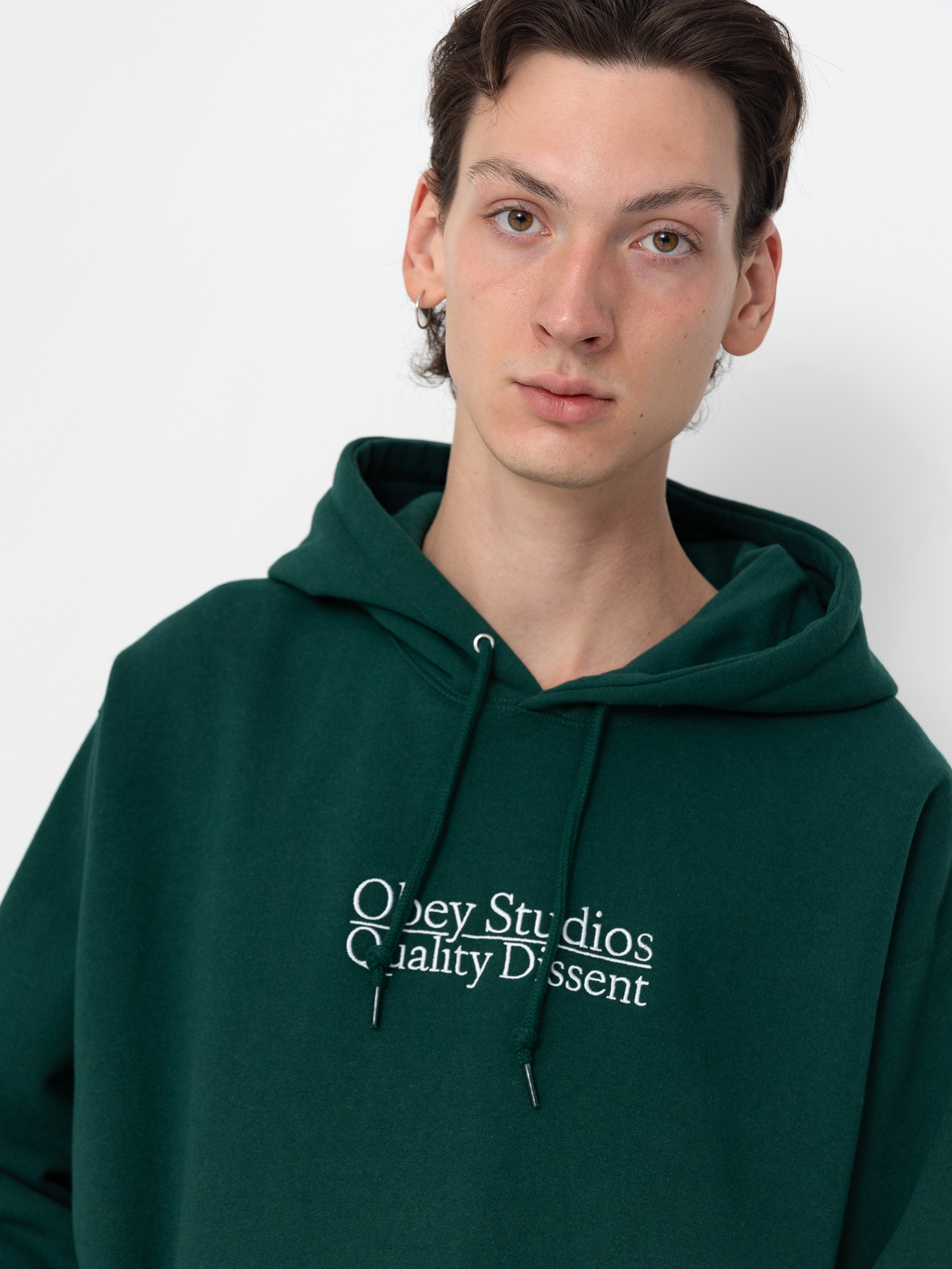 Hanorac cu glugă OBEY Quality Dissent HD (rain forest)