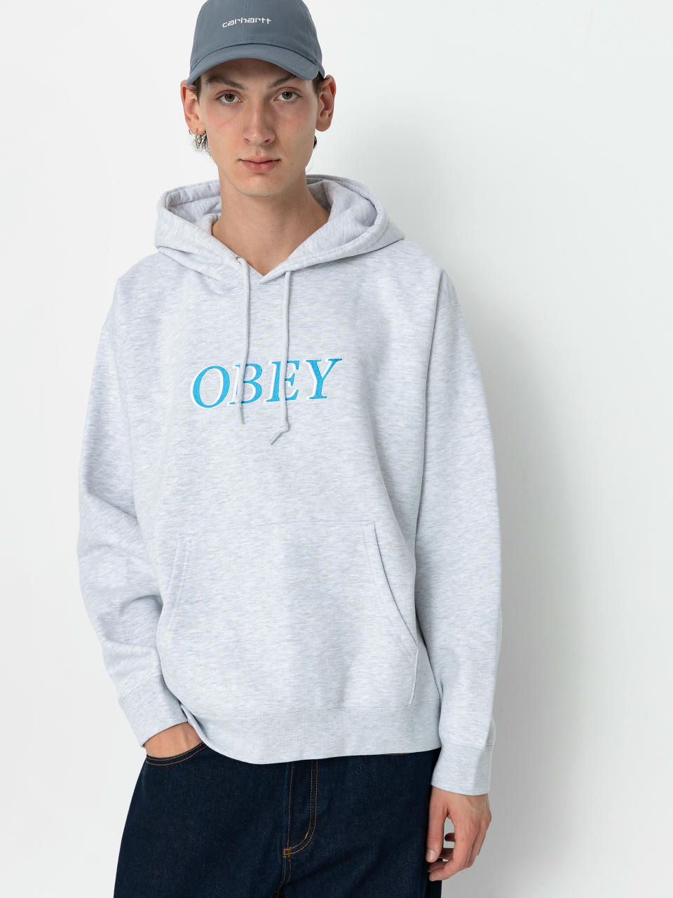 Hanorac cu glugă OBEY Rhythm HD (ash grey)