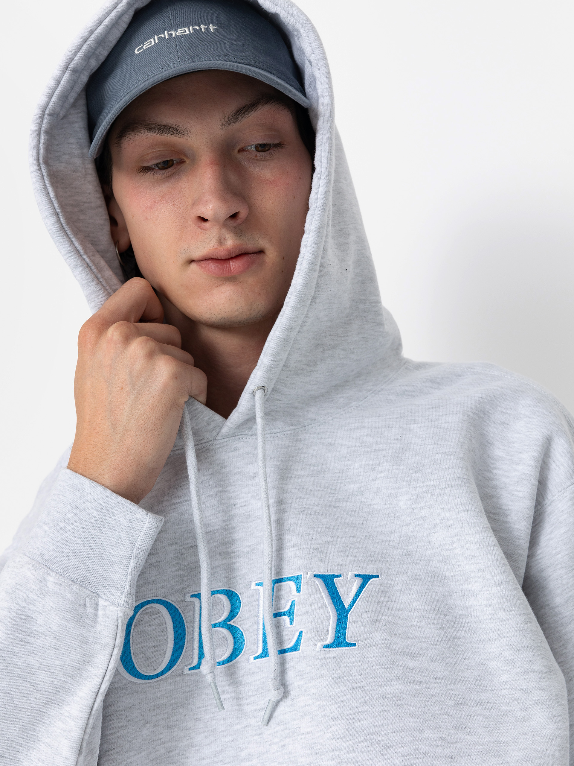 Hanorac cu glugă OBEY Rhythm HD (ash grey)