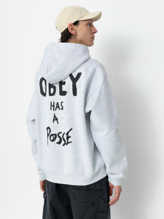 Hanorac cu glugă OBEY Posse Extra Heavy HD (ash grey)