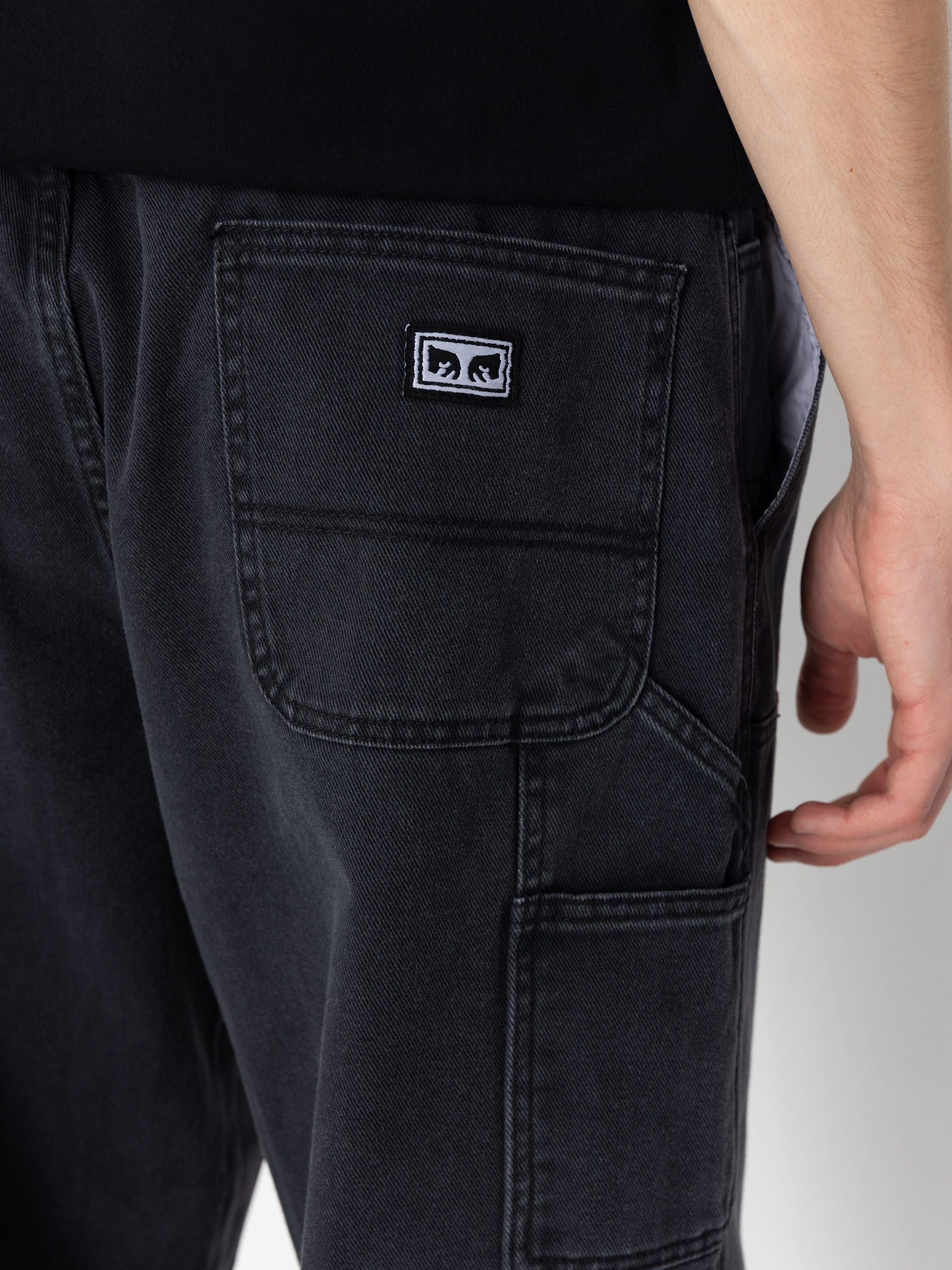 Pantaloni OBEY Bigwig Denim Carpenter (black faded wash)
