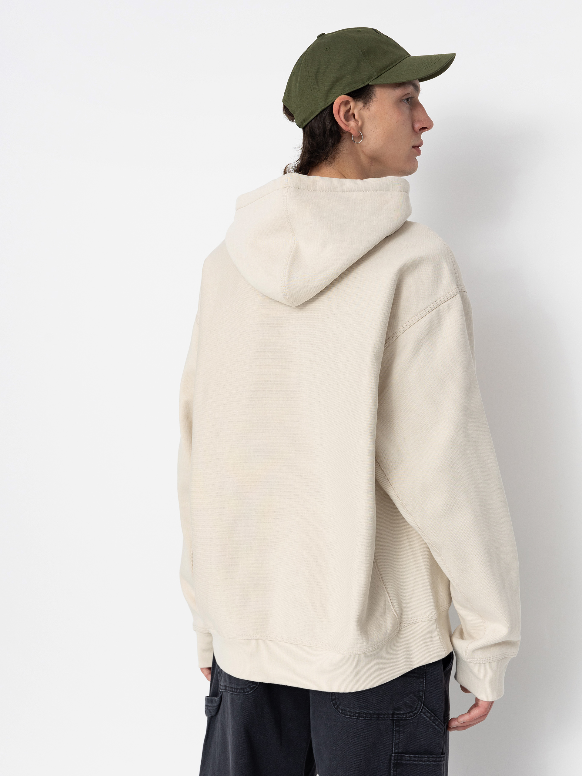 Hanorac cu glugă Carhartt WIP American Script HD (moonbeam)