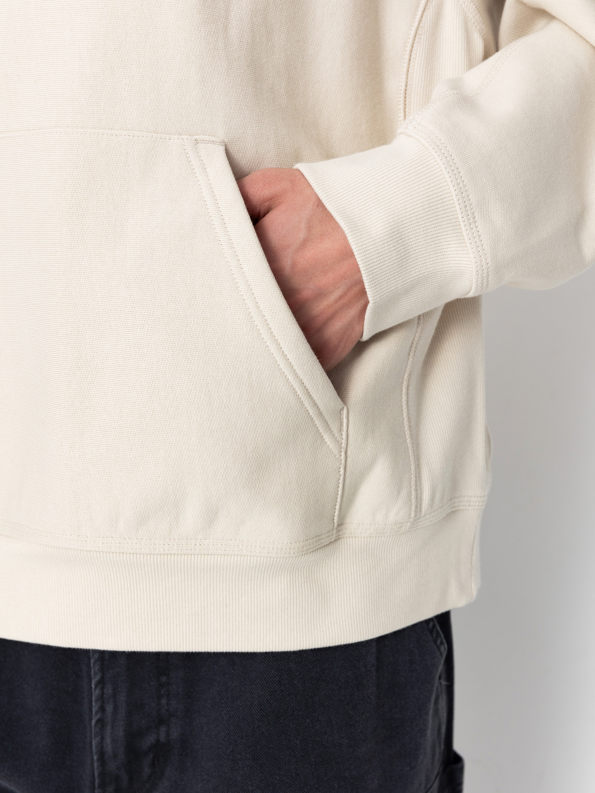 Hanorac cu glugă Carhartt WIP American Script HD (moonbeam)