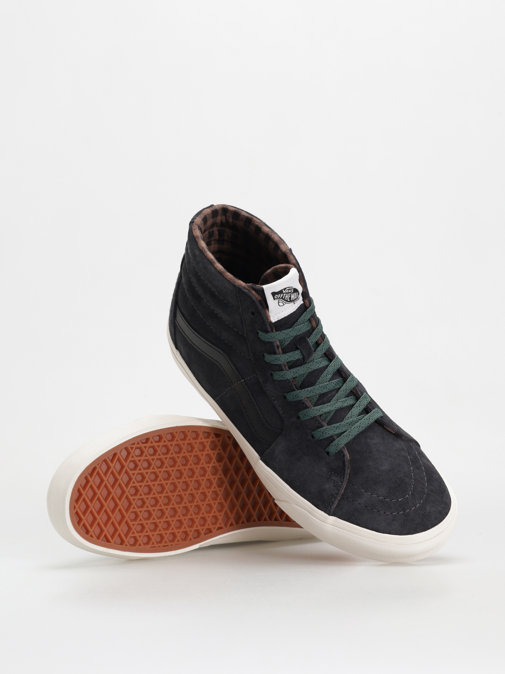 Pantofi Vans Sk8 Hi (pig suede plaid gray/black)