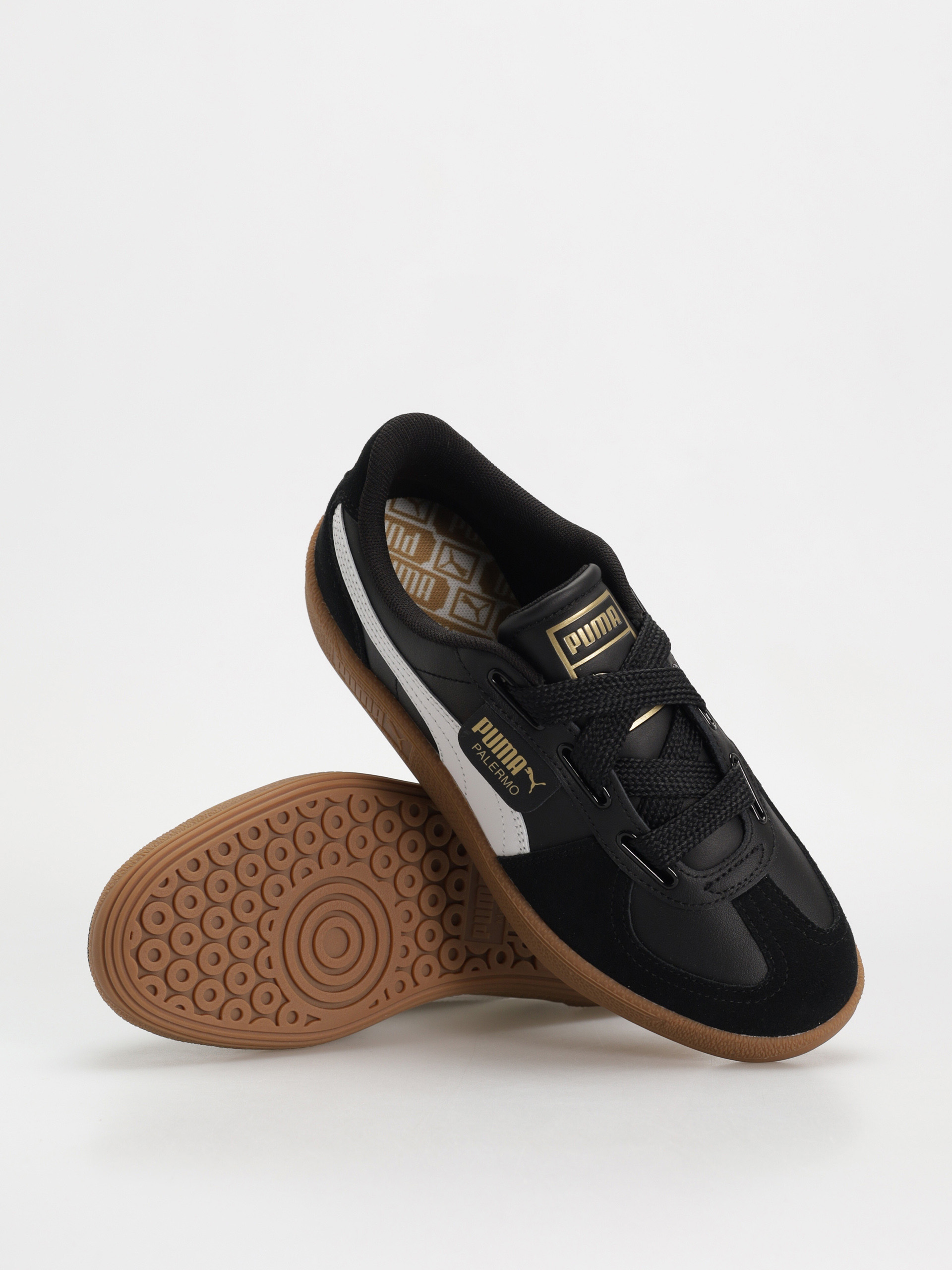 Pantofi Puma Palermo Wide Lace SD - negru (puma black puma white)