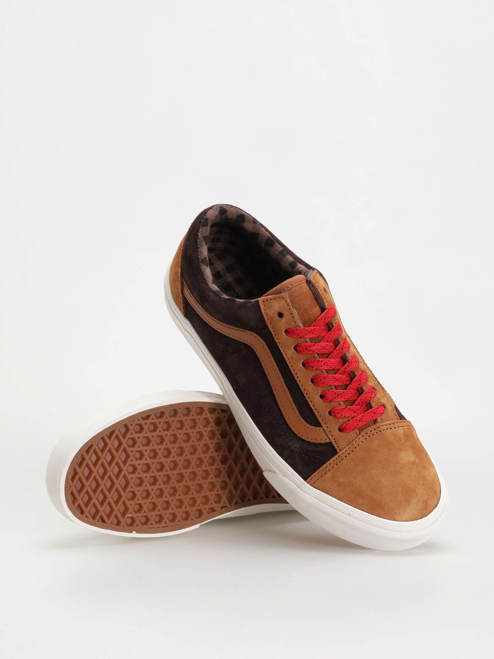 Pantofi Vans Old Skool (pig suede plaid glazed ginger)