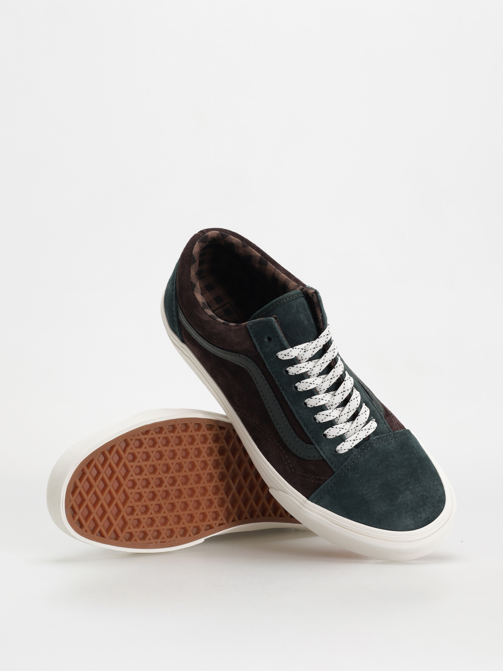 Pantofi Vans Old Skool (pig suede plaid scarab)