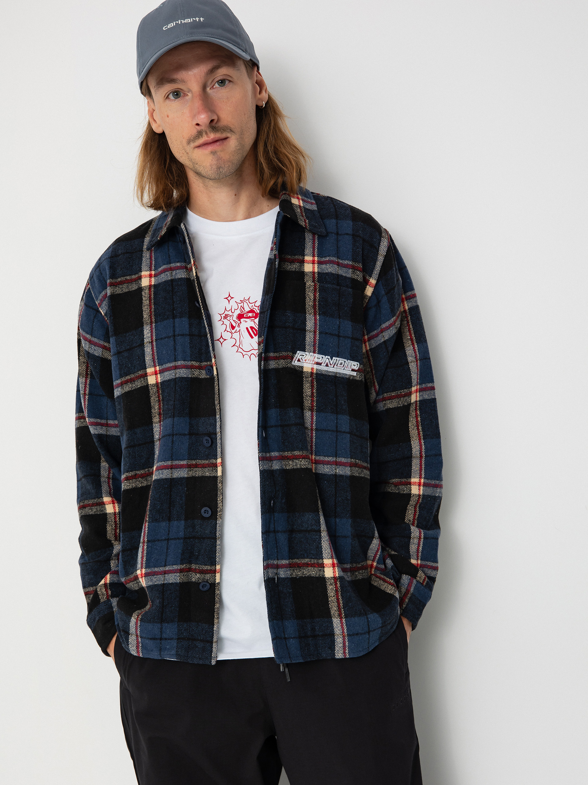 Cămașă RipNDip Robo Button Up Flannel (navy)