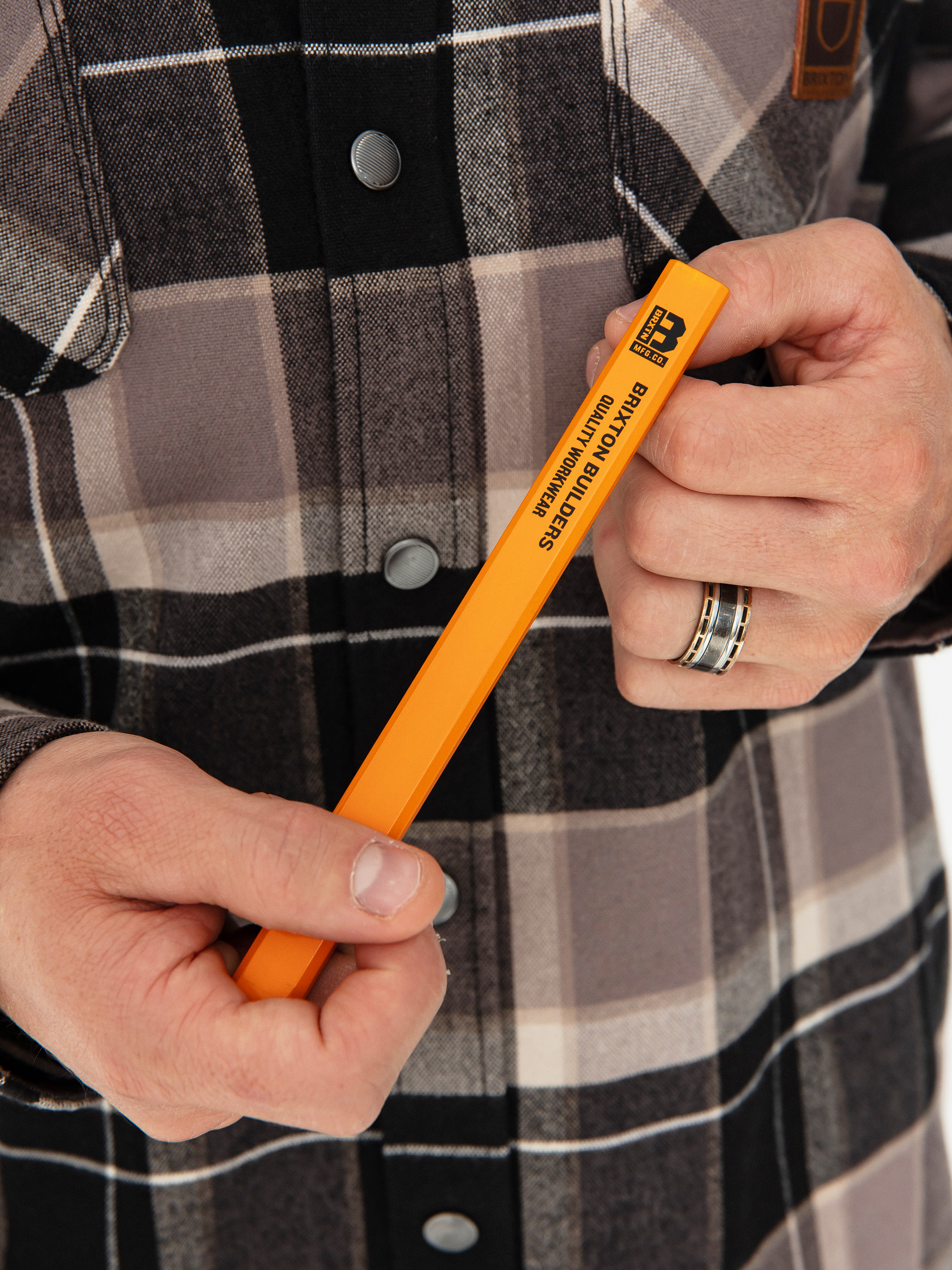 Cămașă Brixton Builders Bowery Str Wr Ls (black/charcoal/beige)