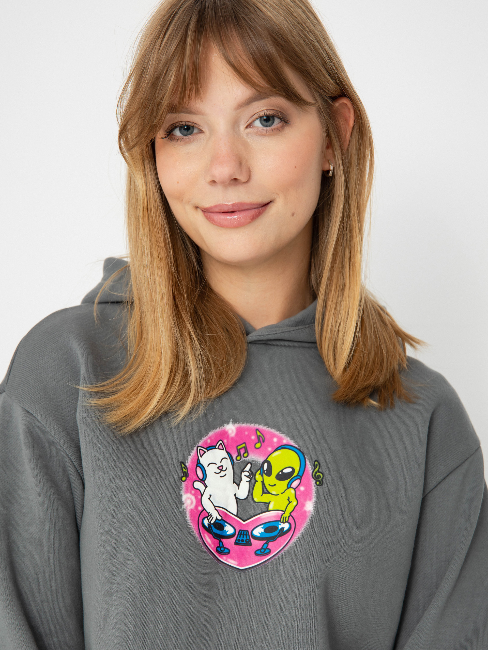Hanorac cu glugă RipNDip Love Is Ripndip Cropped HD (charcoal)