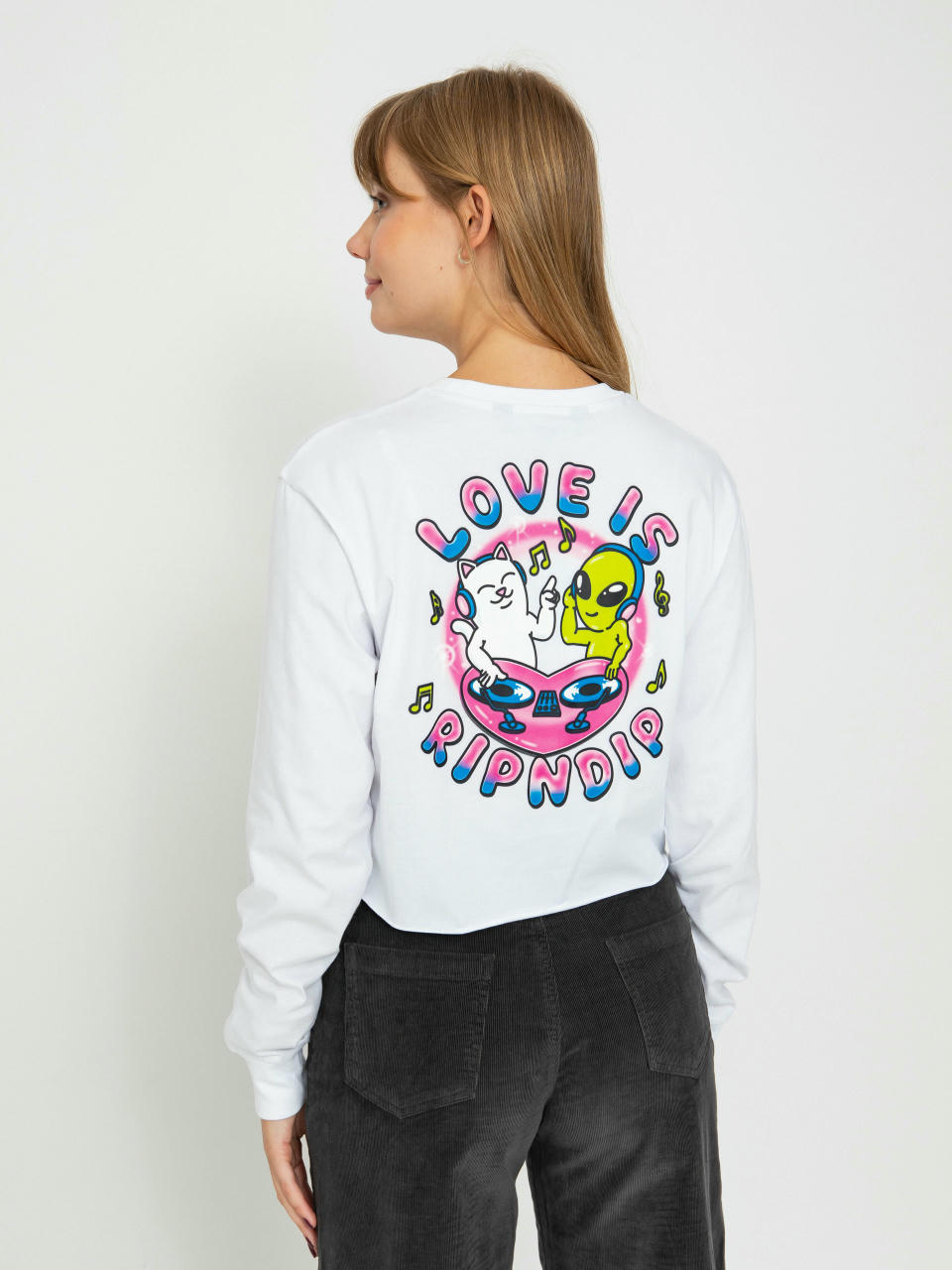 Longsleeve RipNDip Love Is Ripndip Cropped (white)