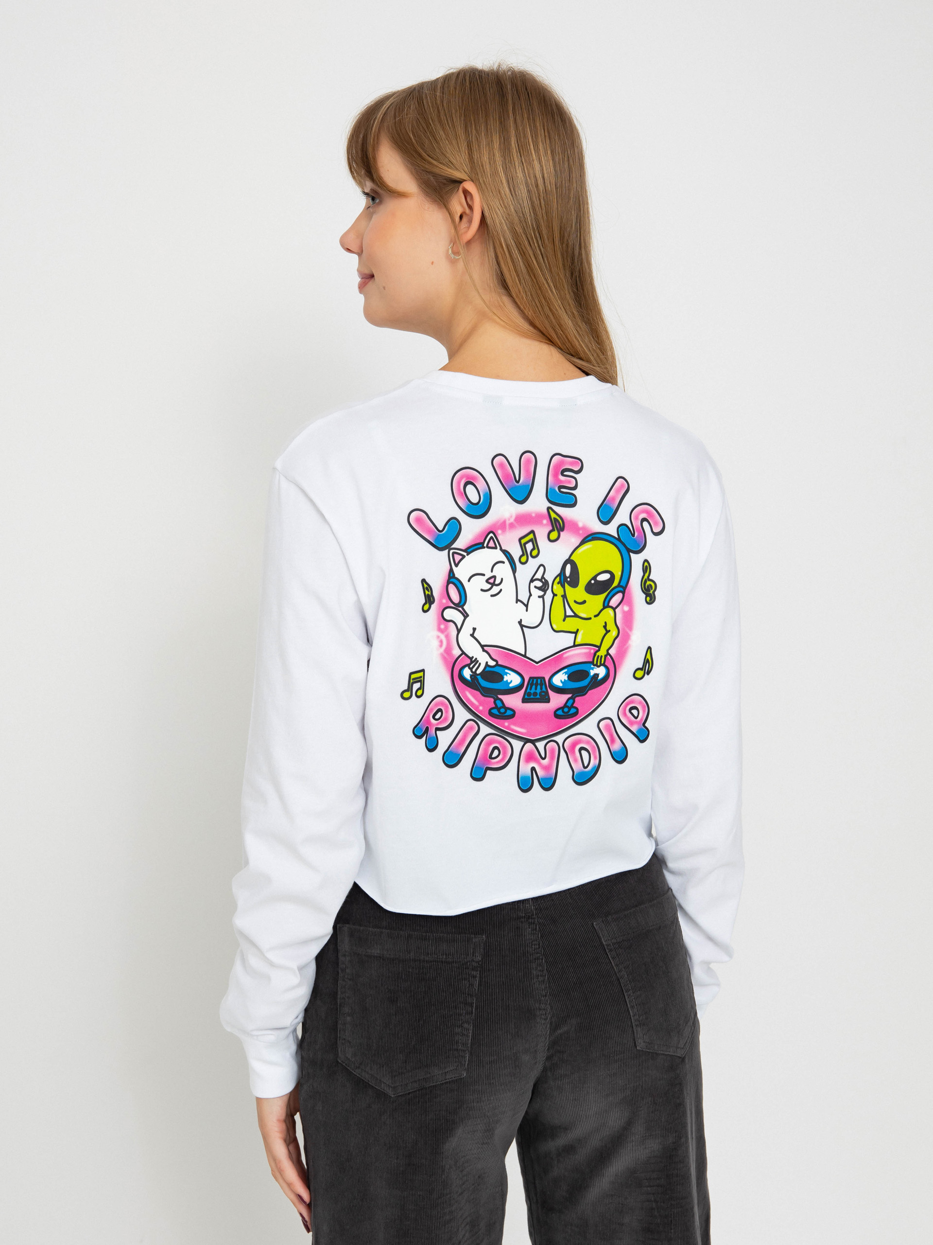 Longsleeve RipNDip Love Is Ripndip Cropped (white)