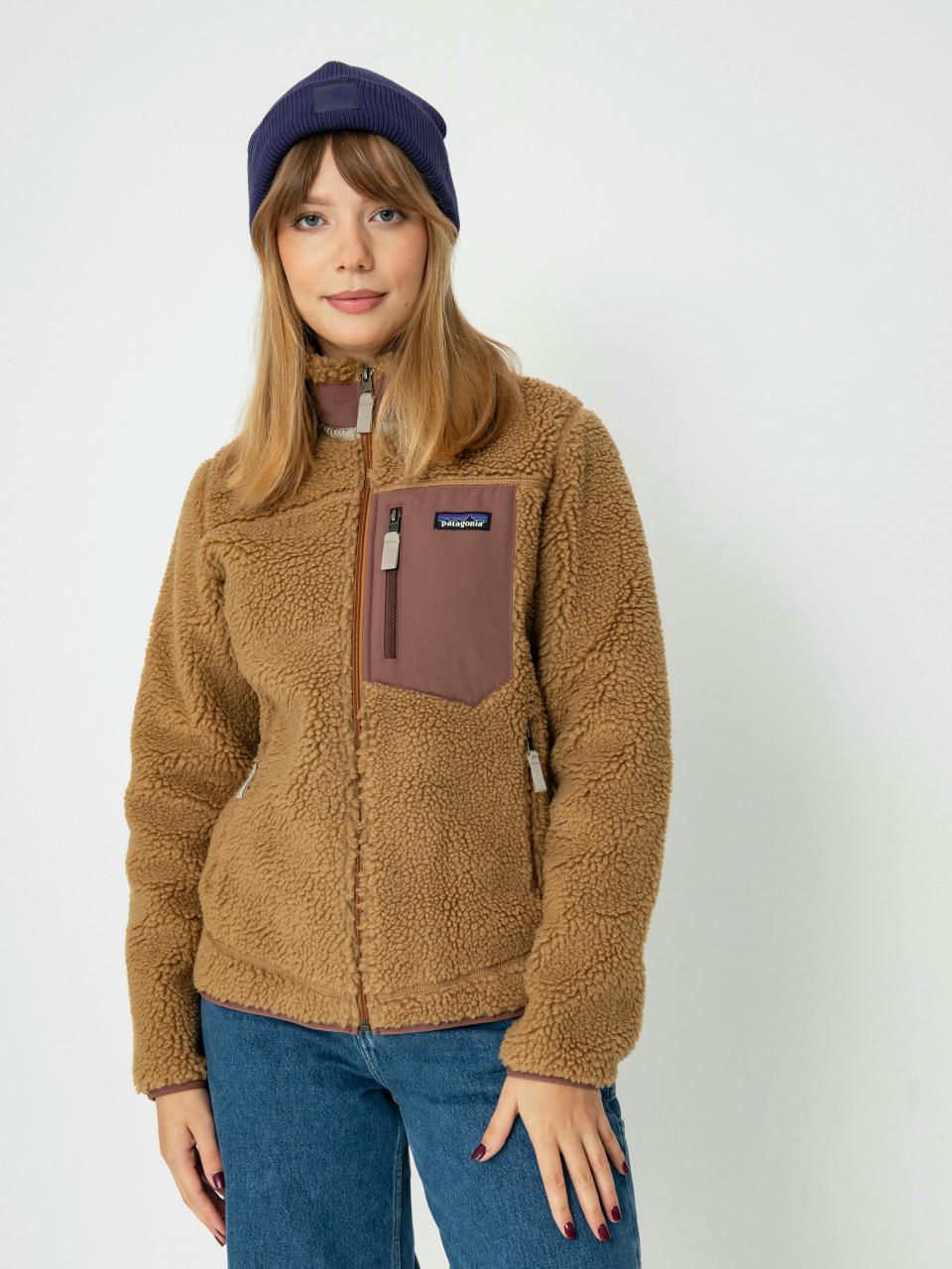 Geacă Patagonia Classic Retro X Wmn (nest brown w/dulse mauve)