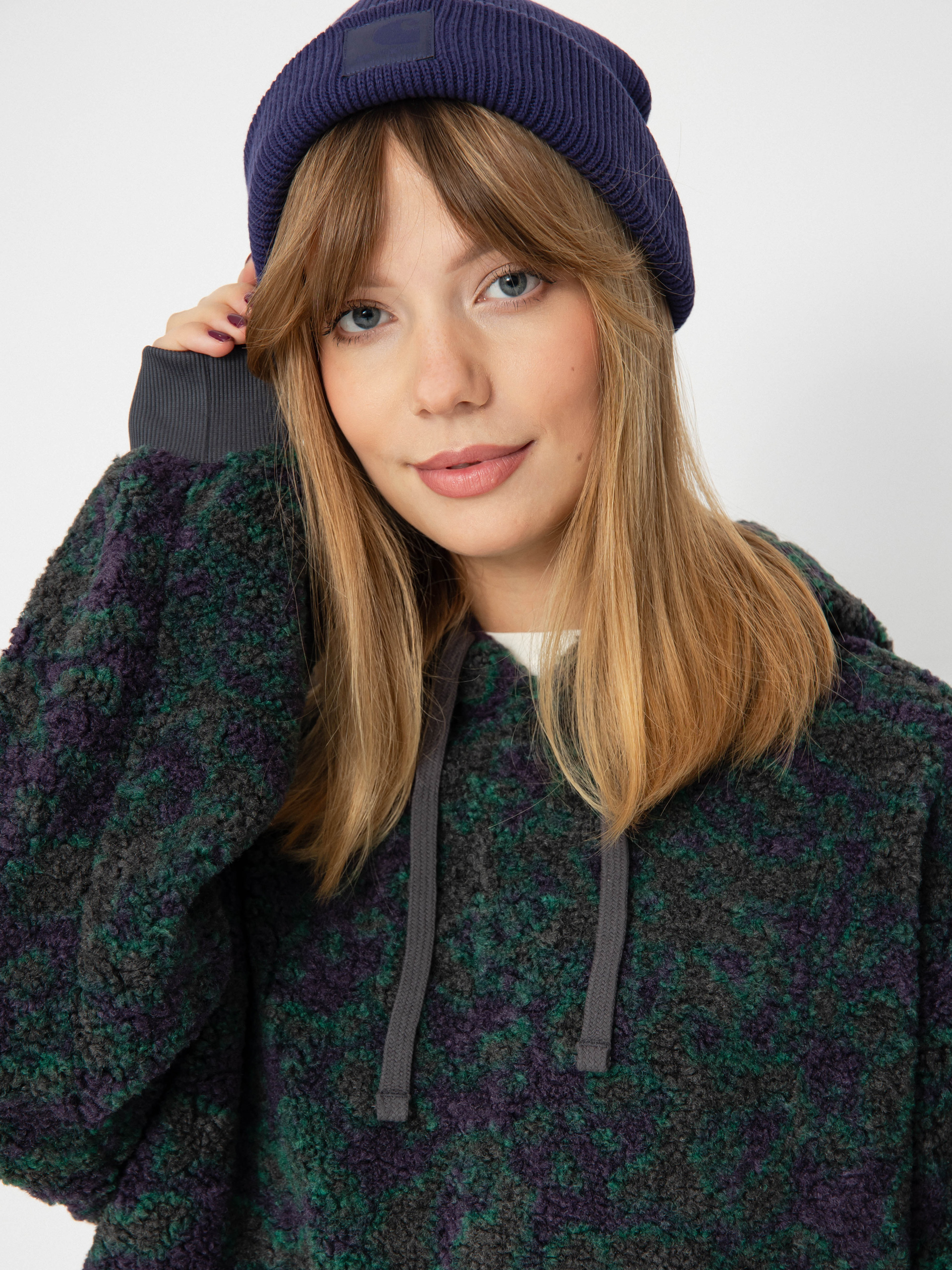 Hanorac cu glugă Vans Collett Boucle Loose HD Wmn (asphalt)