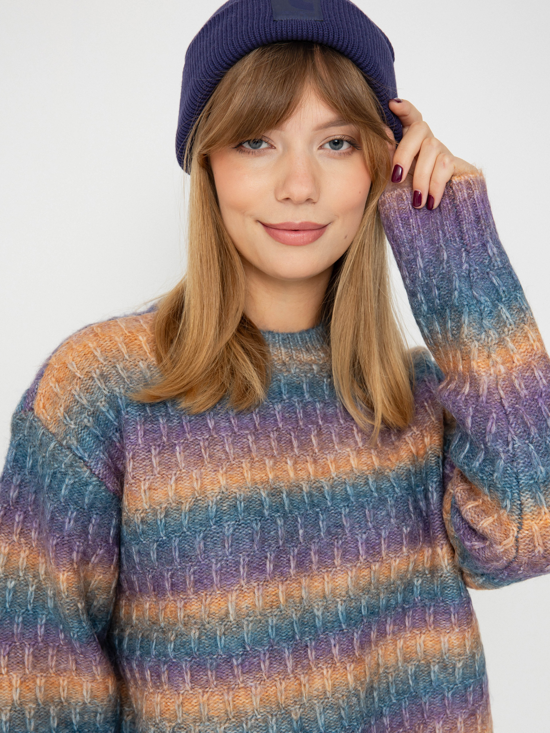 Pulover OBEY Daytrip Crew Sweater Wmn (purple multi)