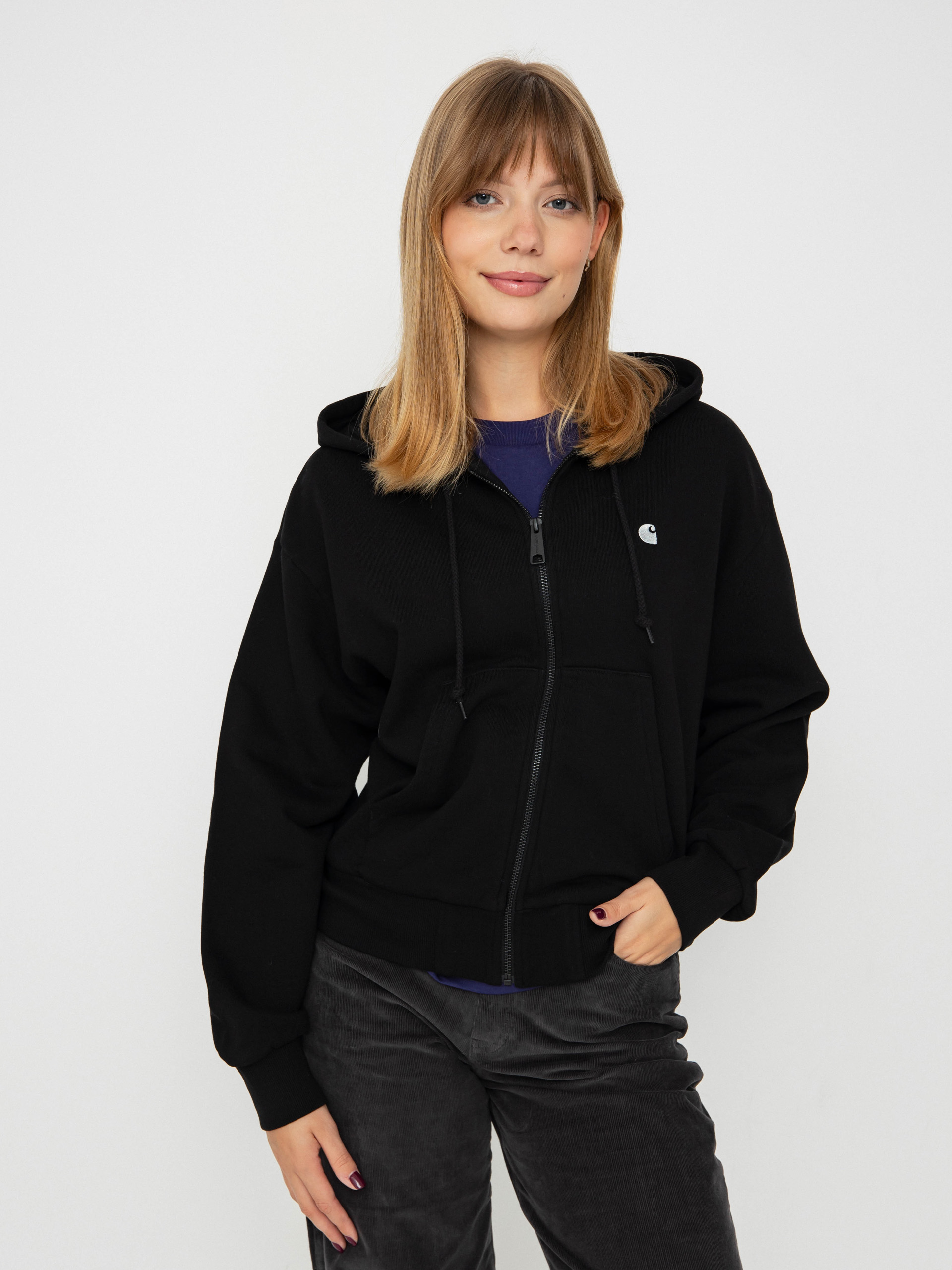 Hanorac cu glugu0103 Carhartt WIP Casey ZHD Wmn (black/silver)