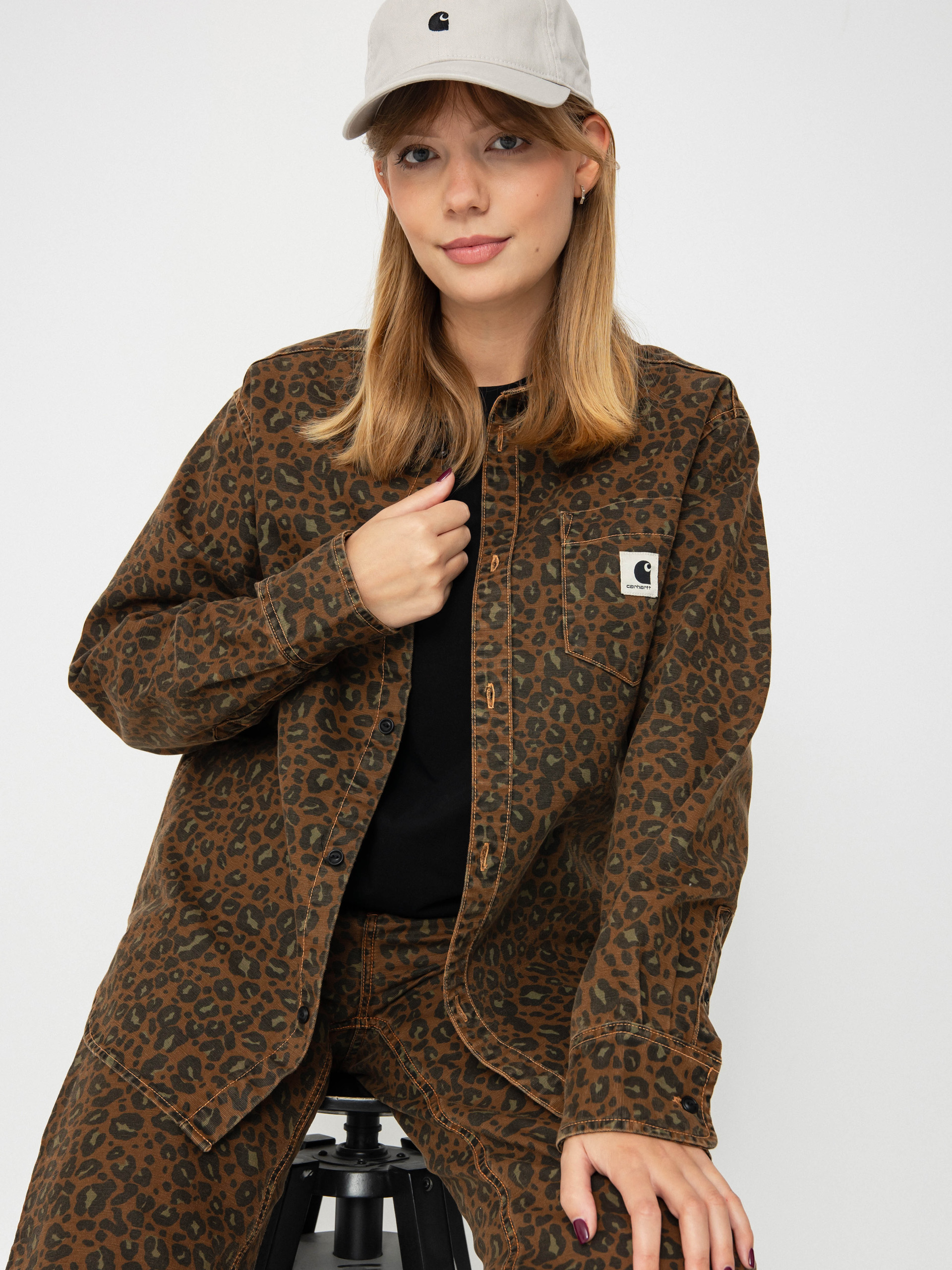 Cămașă Carhartt WIP Leo Wmn (camo leo/tamarind/tamarind)