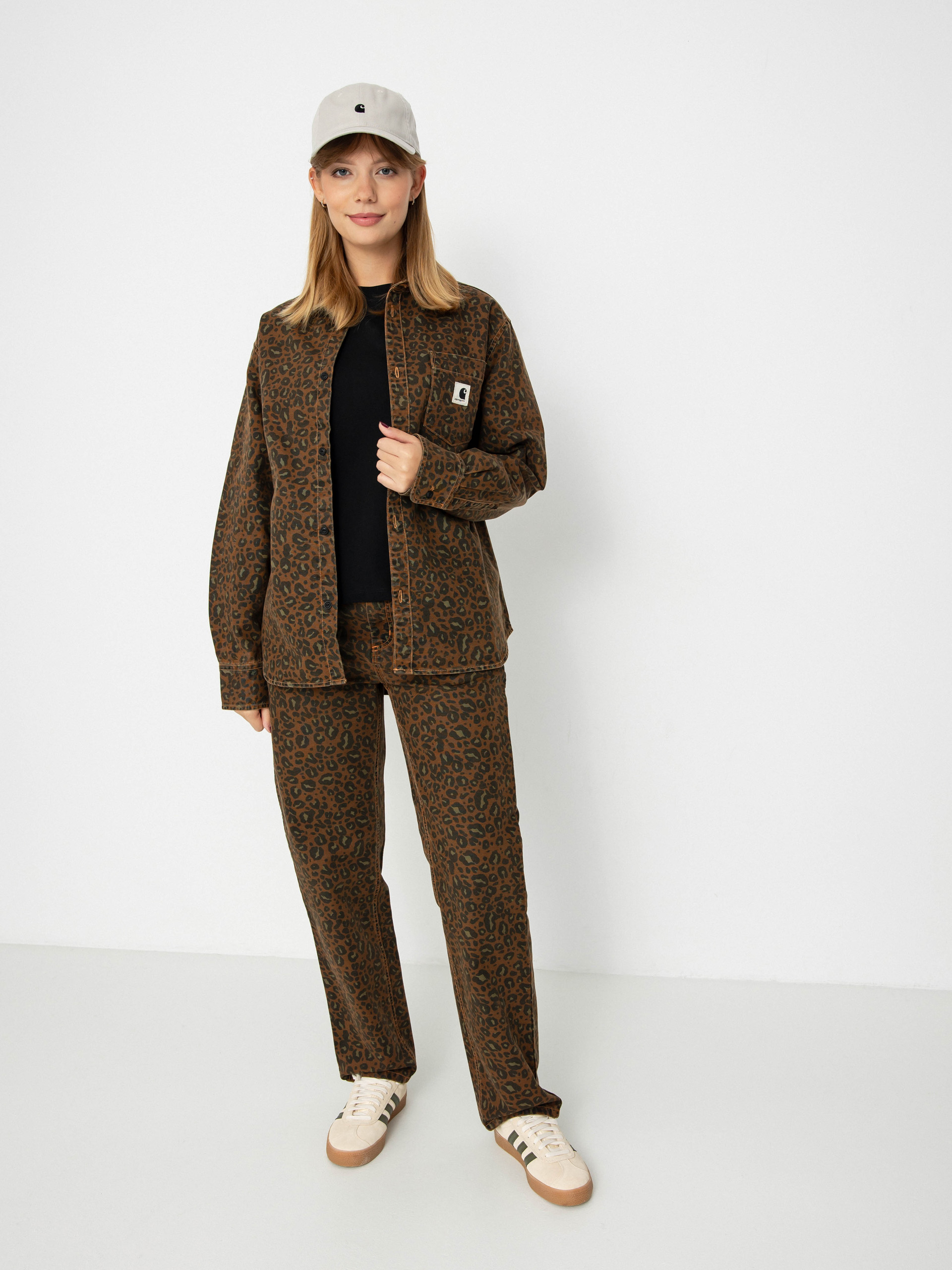 Cămașă Carhartt WIP Leo Wmn (camo leo/tamarind/tamarind)