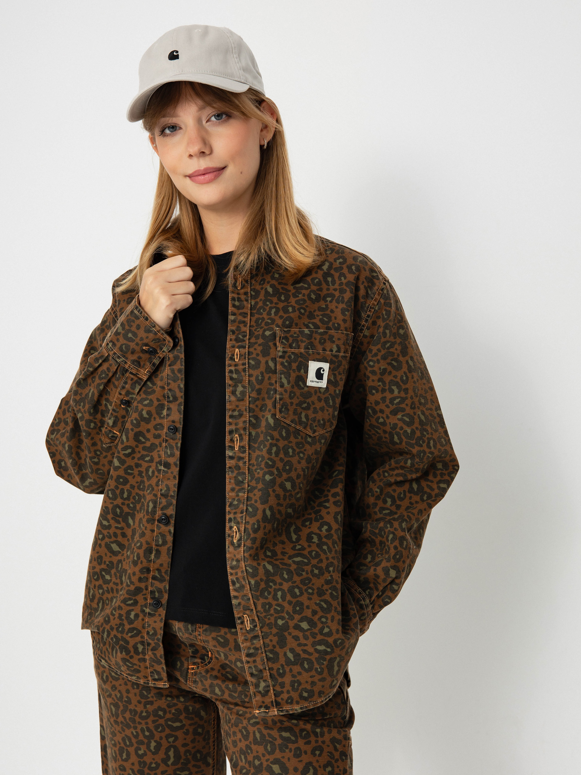 Cămașă Carhartt WIP Leo Wmn (camo leo/tamarind/tamarind)