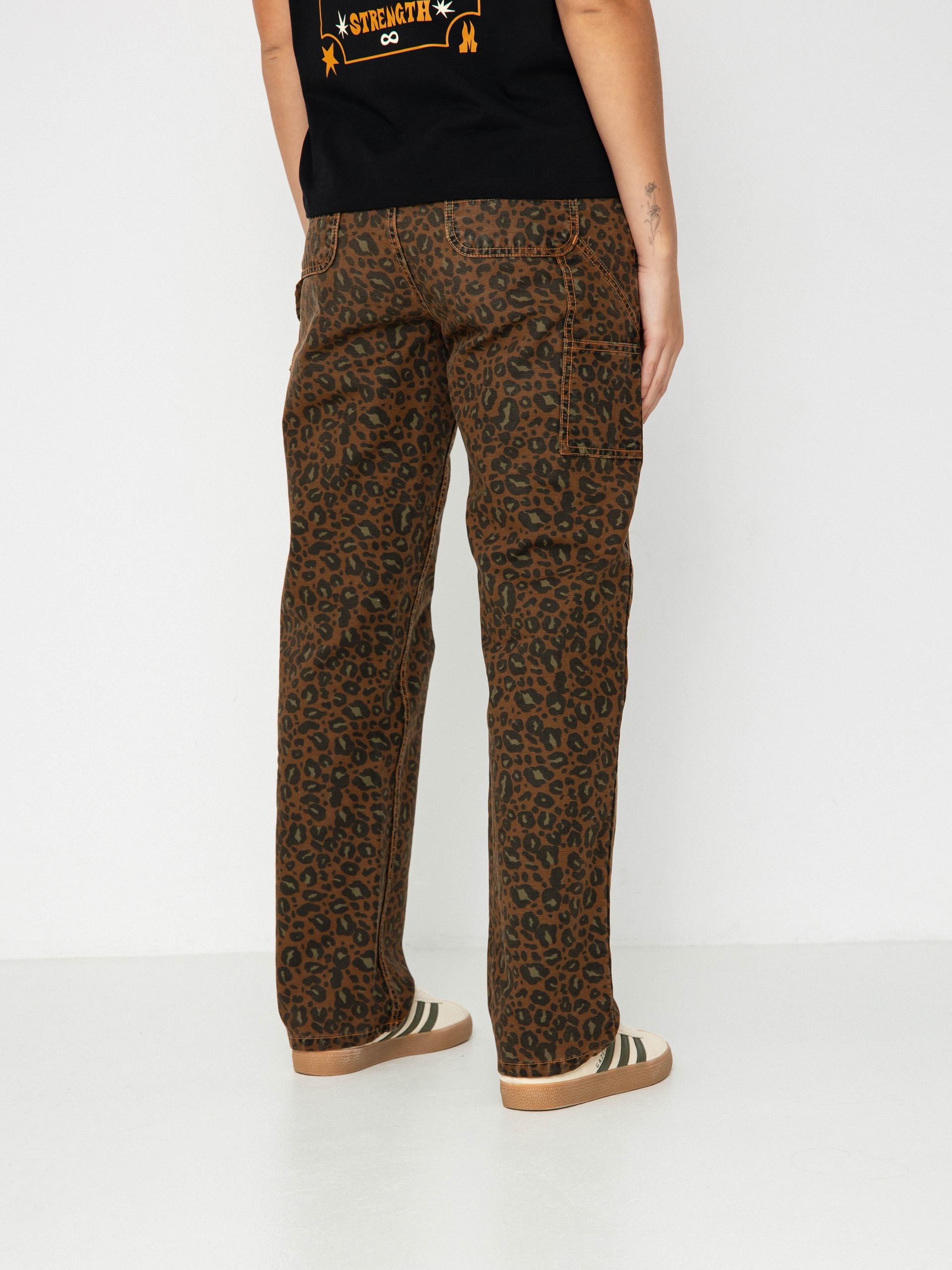 Pantaloni Carhartt WIP Leo Pierce Wmn (camo leo/tamarind/tamarind)