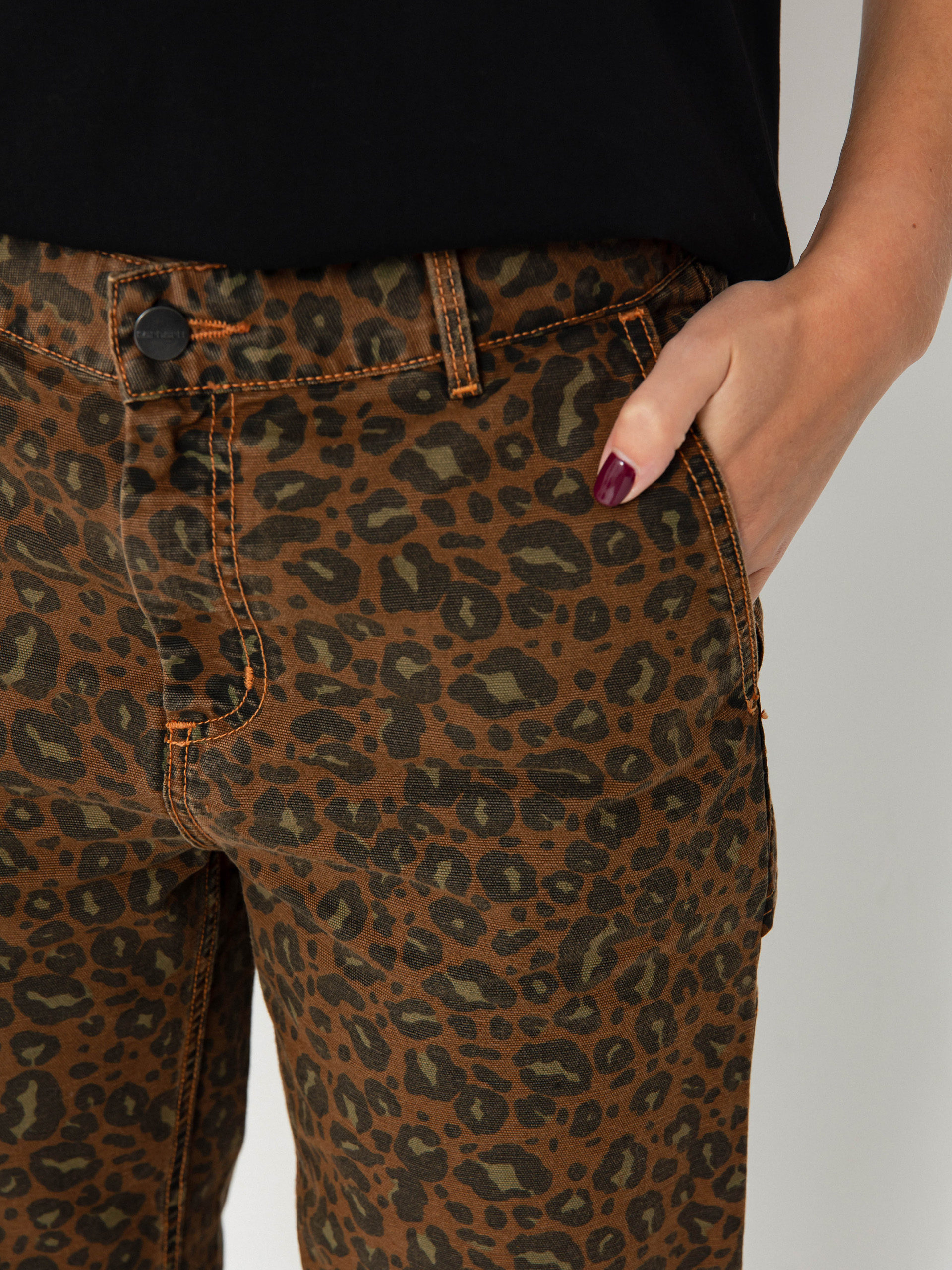 Pantaloni Carhartt WIP Leo Pierce Wmn (camo leo/tamarind/tamarind)