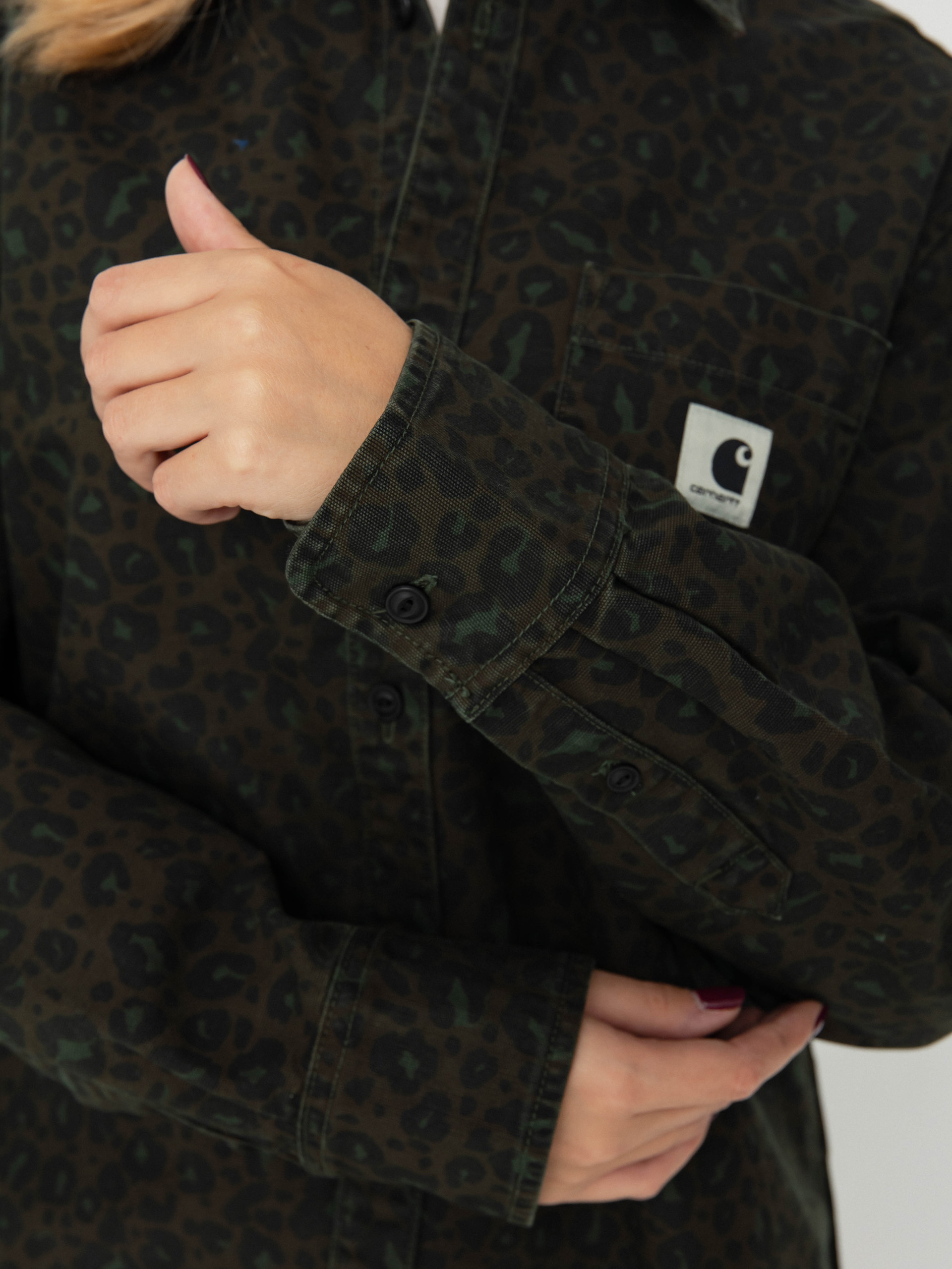 Cămașă Carhartt WIP Leo Wmn (camo leo/tamarind/office green)