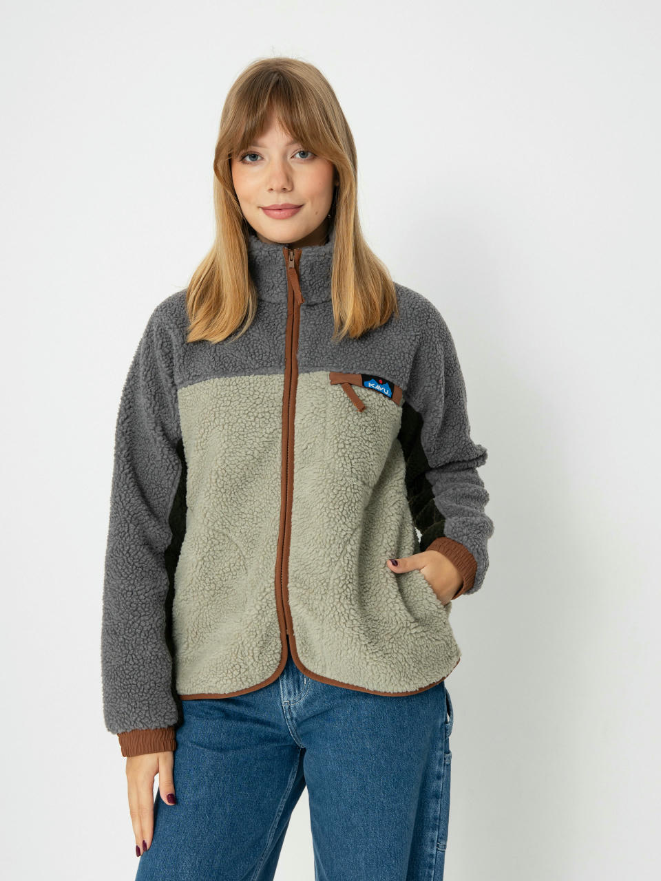 Hanorac din fleece Kavu Pinesdale (verde canyon)