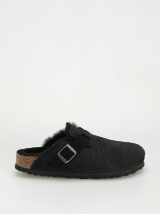 Șlapi Birkenstock Boston VL Fell Suede Leather Fur Narrow Wmn (corduroy black)