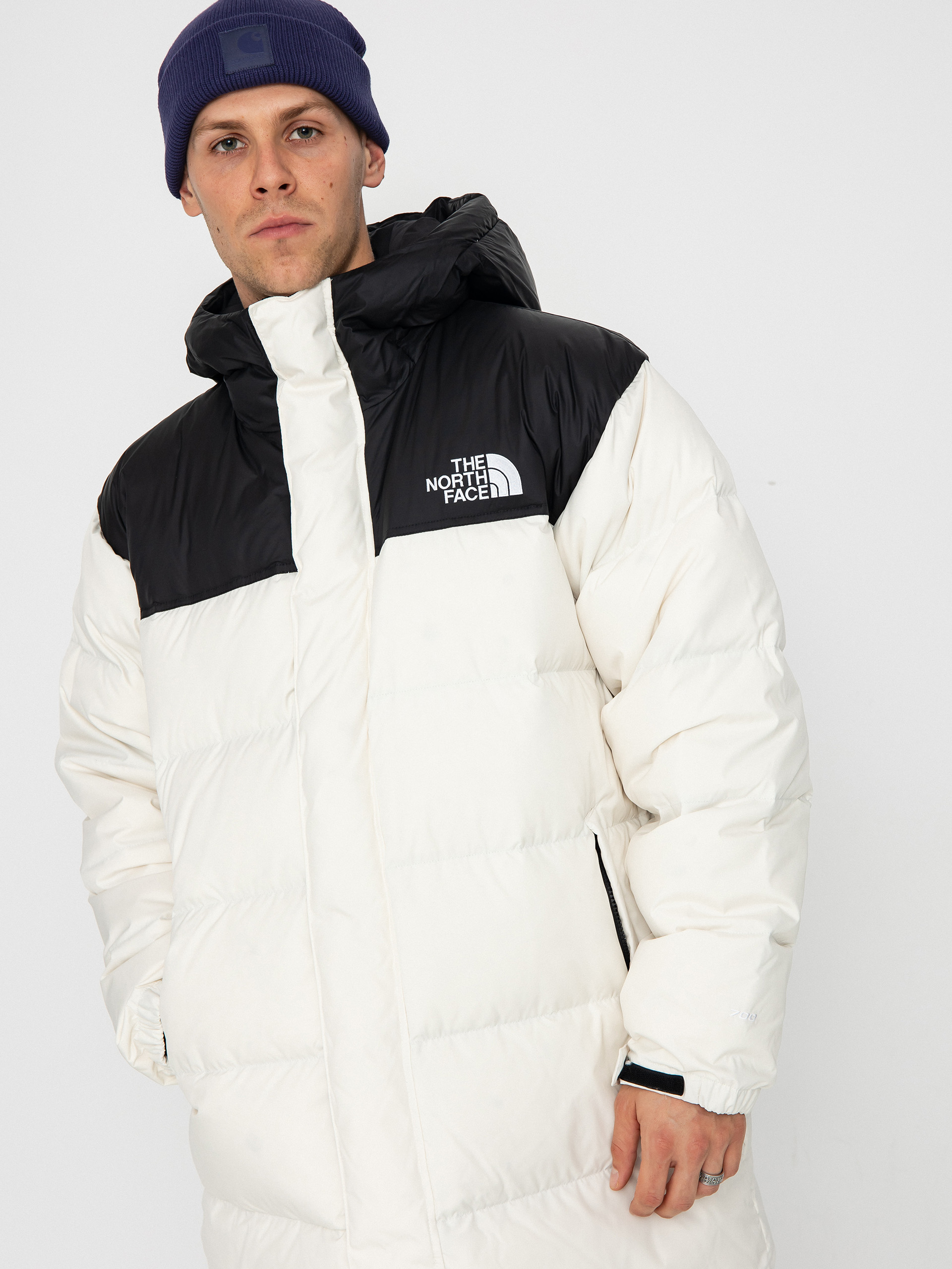 Geacă The North Face Nuptse Parka - alb (white dune/tnf black)
