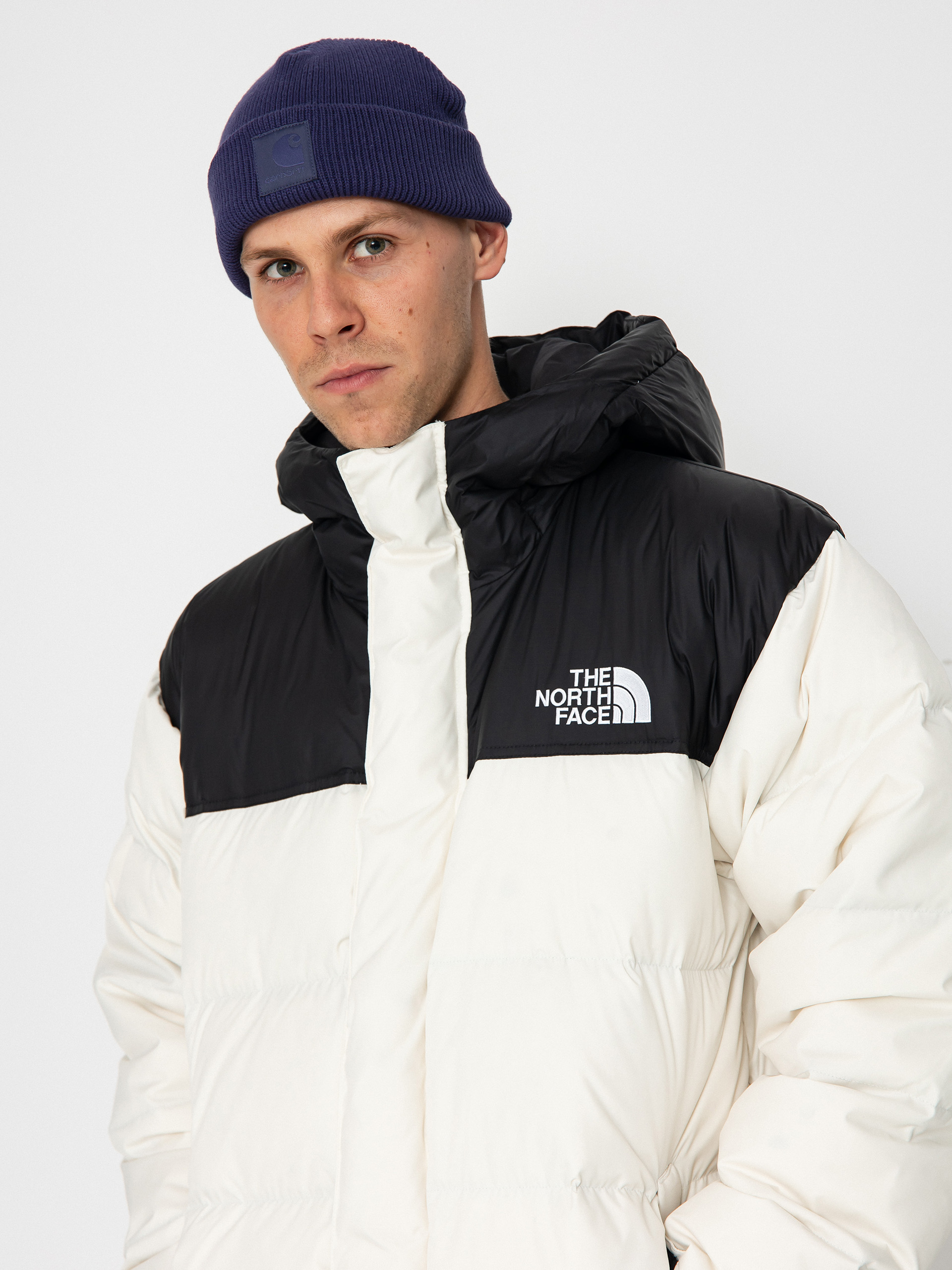 Geacă The North Face Nuptse Parka - alb (white dune/tnf black)