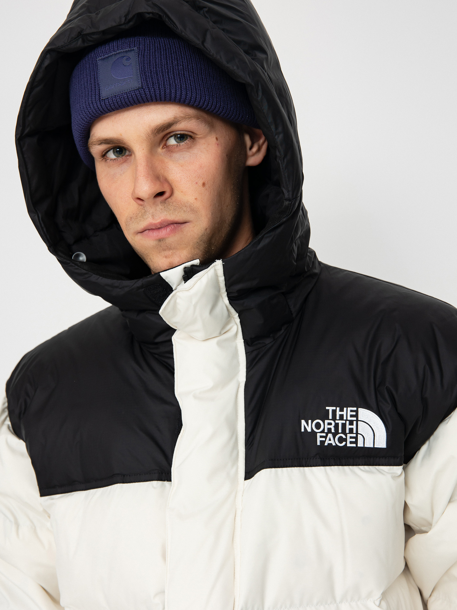 Geacă The North Face Nuptse Parka - alb (white dune/tnf black)