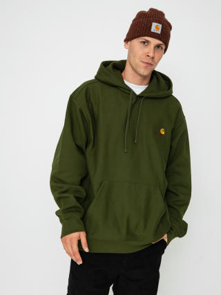 Hanorac cu glugă Carhartt WIP American Script HD (tarragon)