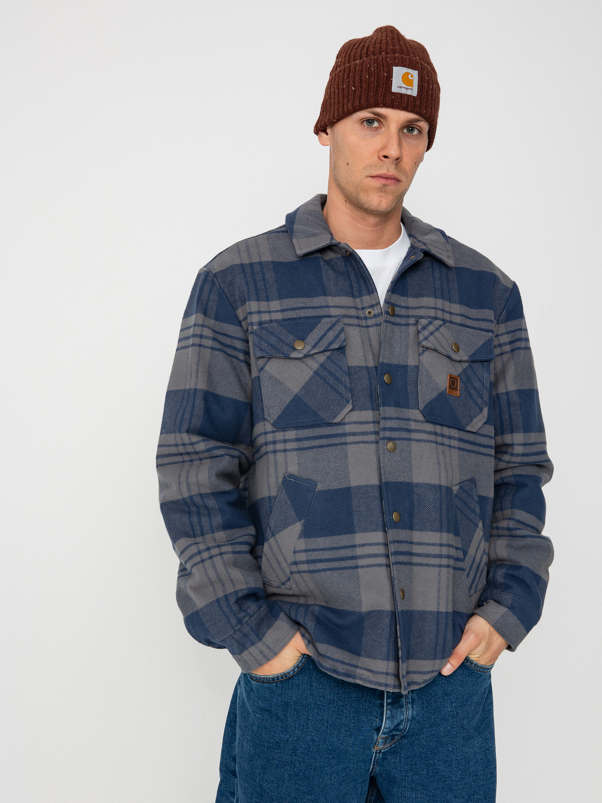 Geacu0103 Brixton Durham Lined (washed navy/beige plaid)