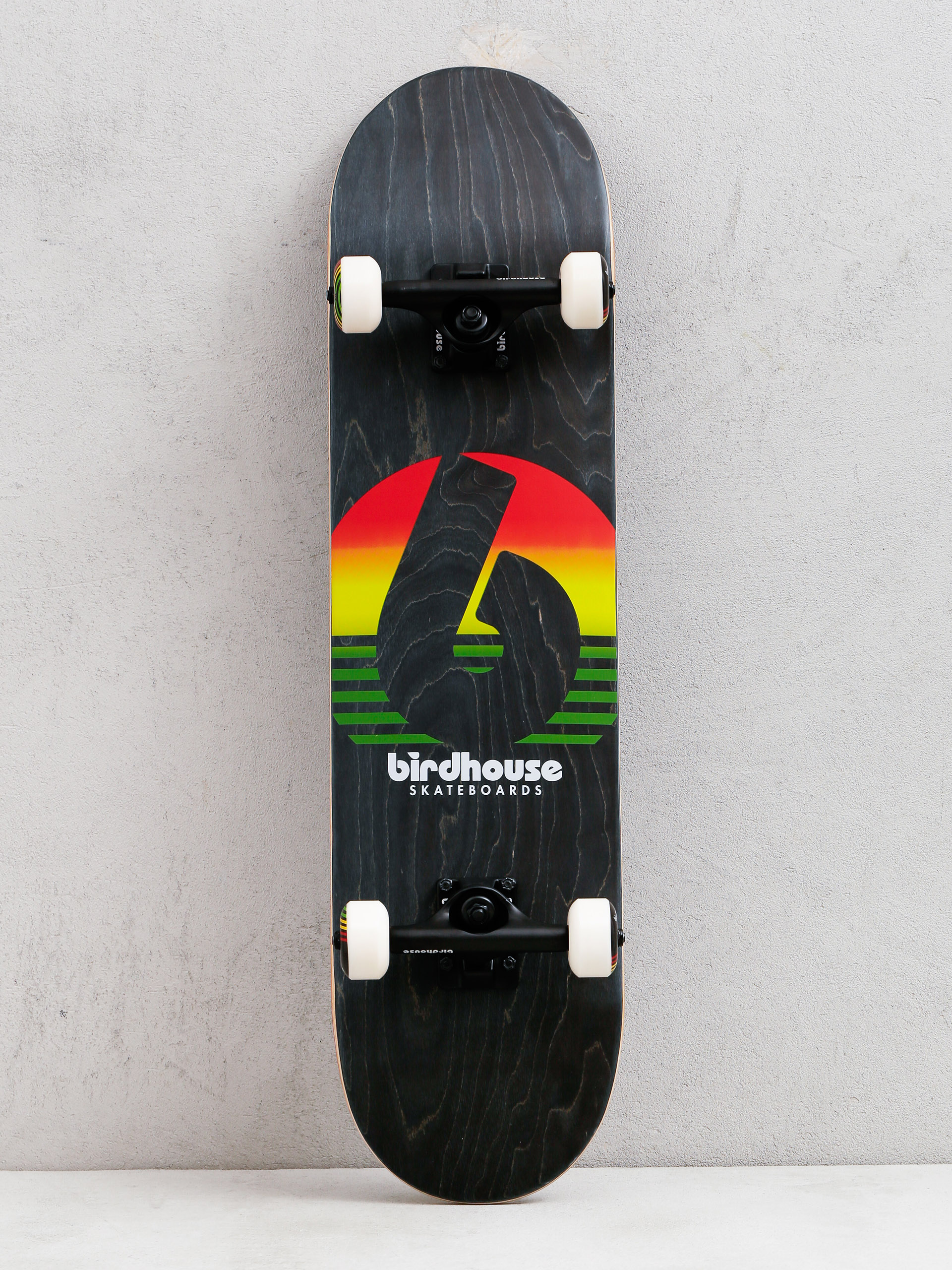 Skateboard Birdhouse Sunset (rasta)