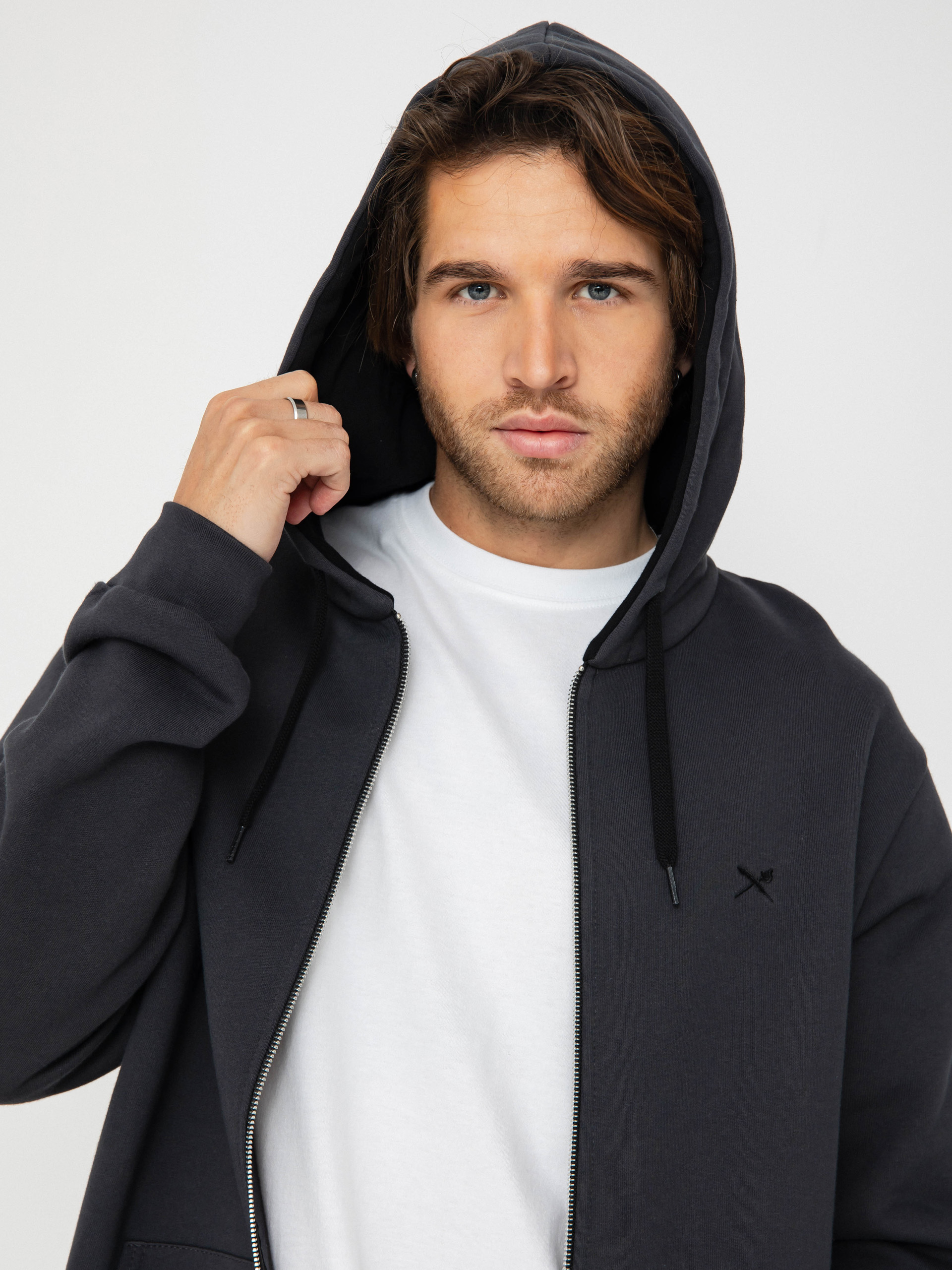 Hanorac cu glugă Iriedaily Mini Flag 2 ZHD (coal)