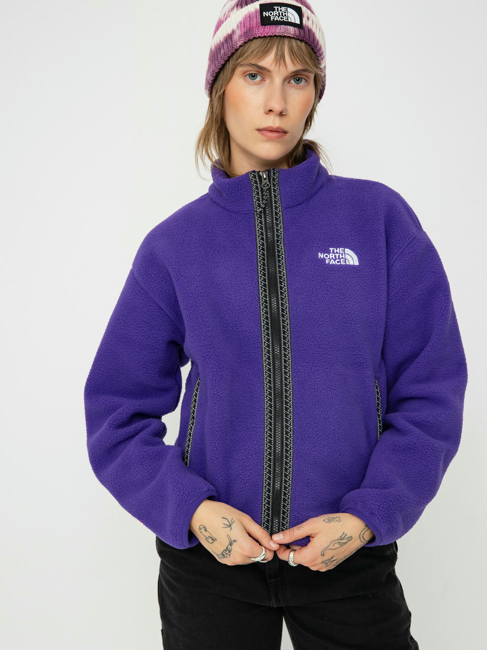 Hanorac din fleece The North Face Tnf Fleeski FZ Wmn (peak purple)