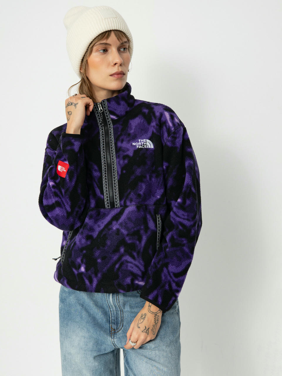 Hanorac din fleece The North Face Tnf Fleeski 1/4 Zip Wmn (peak purple 3d summit m)