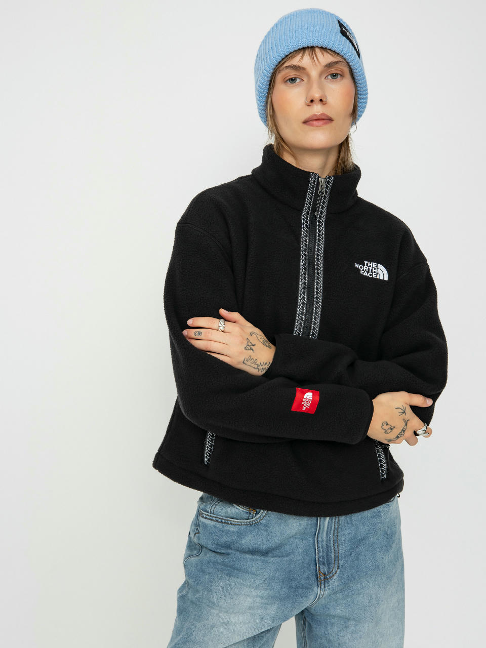 Hanorac din fleece The North Face Tnf Fleeski 1/4 Zip Wmn (tnf black)