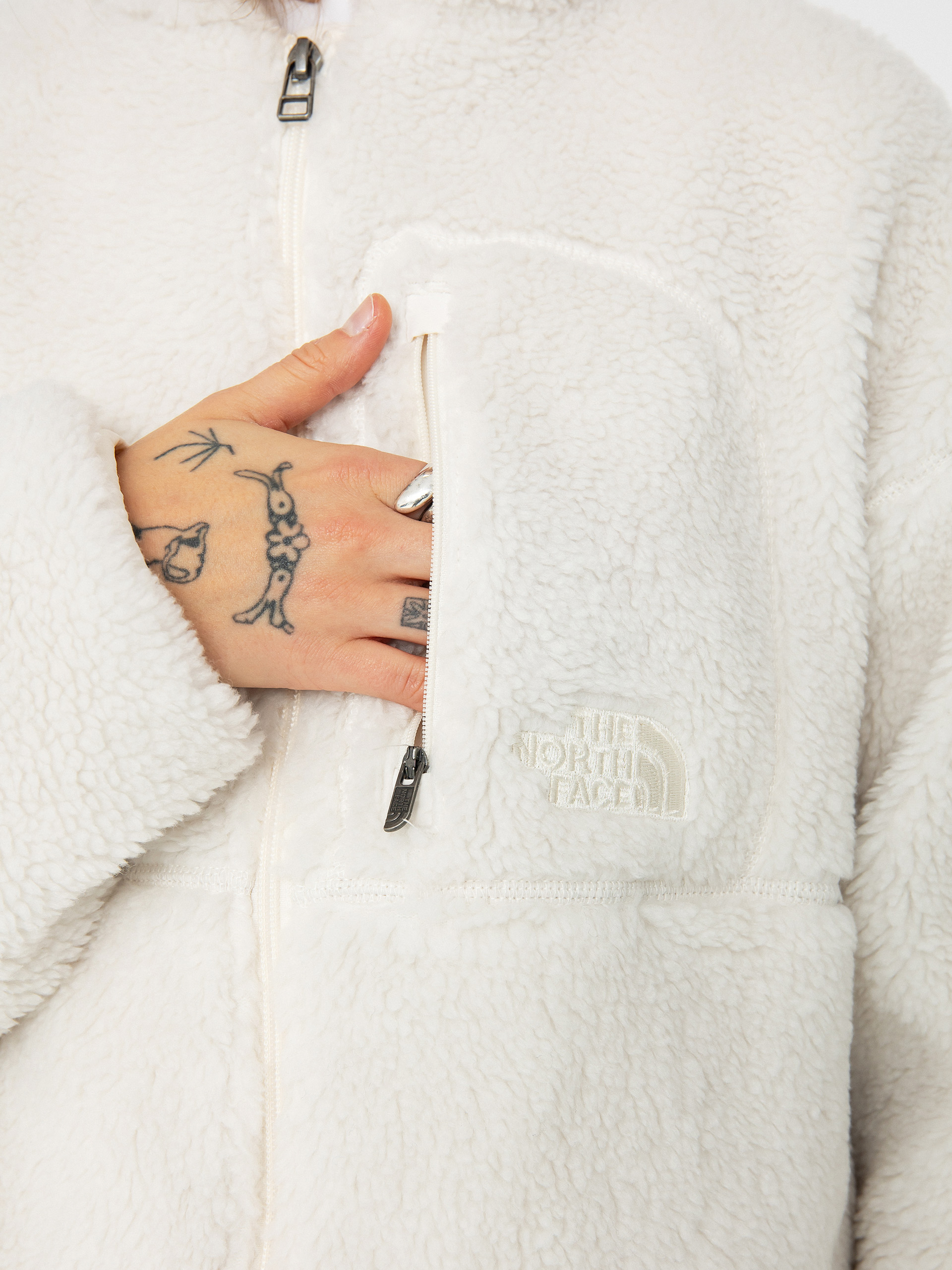 Pentru femei Geacă The North Face Extreme Pile 2 FZ (white dune)